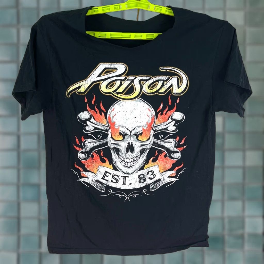 Vintage POISON The Stadium Tour 2022 Tour Shirt Kickin Ass Mens Sz M Shirt Adult Male Large Black 90s Concert Brand Poison Size US L / EU 52-54 / 3 - 1 Thumbnail