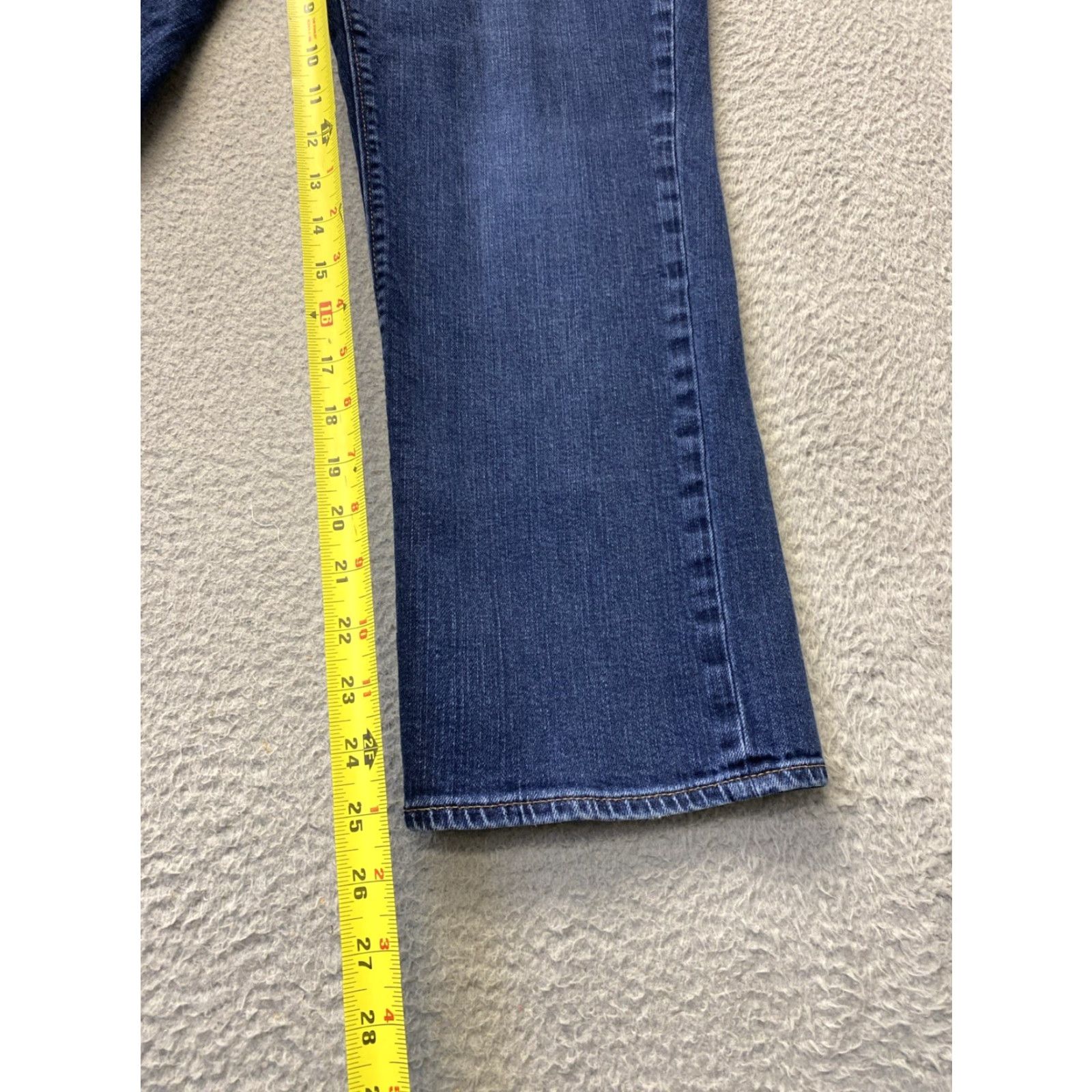 Lands' End Lands' End Jeans Women 12 Blue Dark Wash Straight Leg Zip Mid Rise Regular Inseam 25" Denim Cotton Logo Vintage No Size 34" / US 12 / IT 48 - 5 Thumbnail