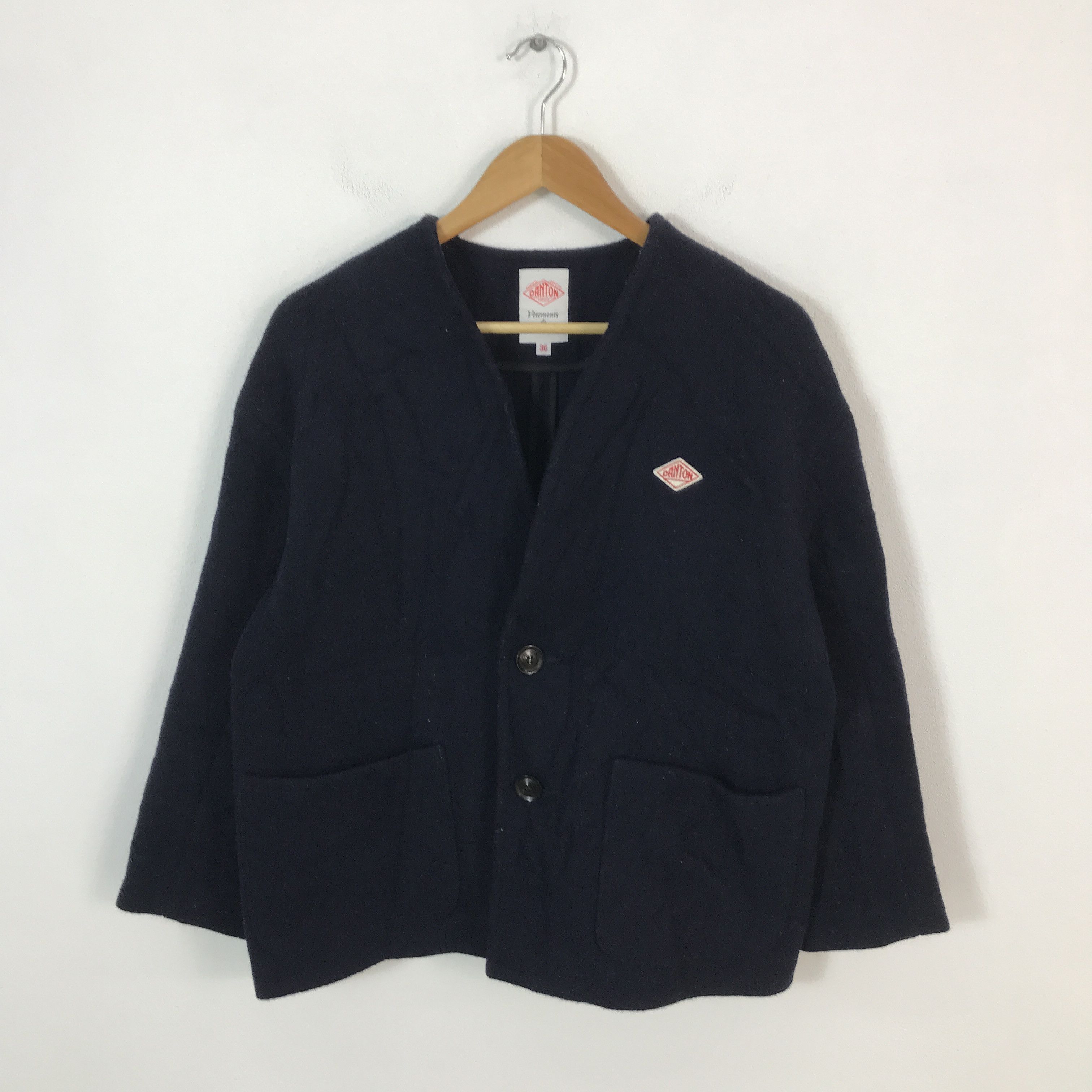 Danton Danton Wool Design Kimono Style Navy Jacket Size US L / EU 52-54 / 3 - 1 Thumbnail