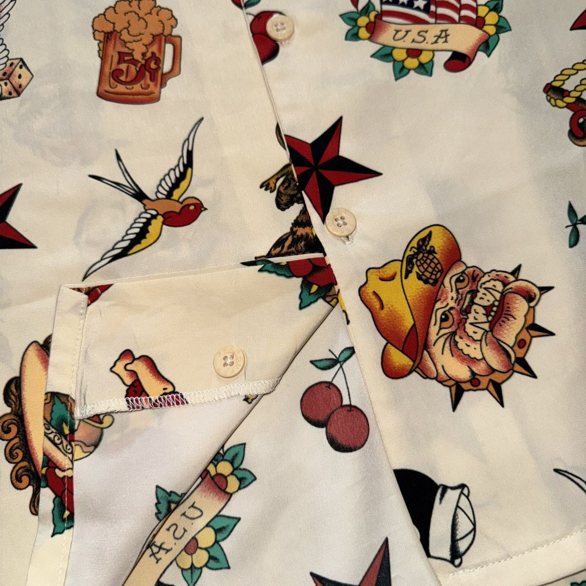 Dragonfly Vtg Y2K Dragonfly Traditional Tattoo Hawaiian Shirt Size US XL / EU 56 / 4 - 5 Thumbnail