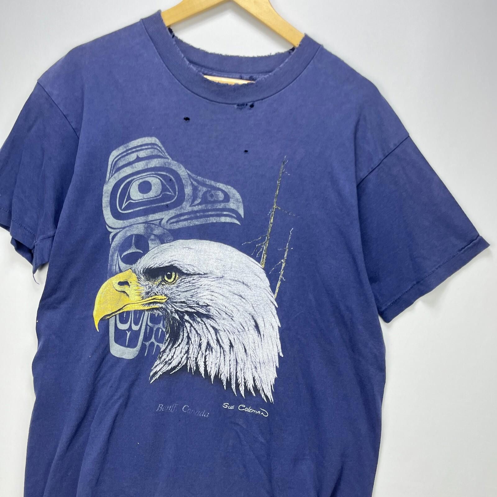 Vintage Vintage 90s Sun Faded Bald Eagle Nature T Shirt Large Size US L / EU 52-54 / 3 - 2 Thumbnail