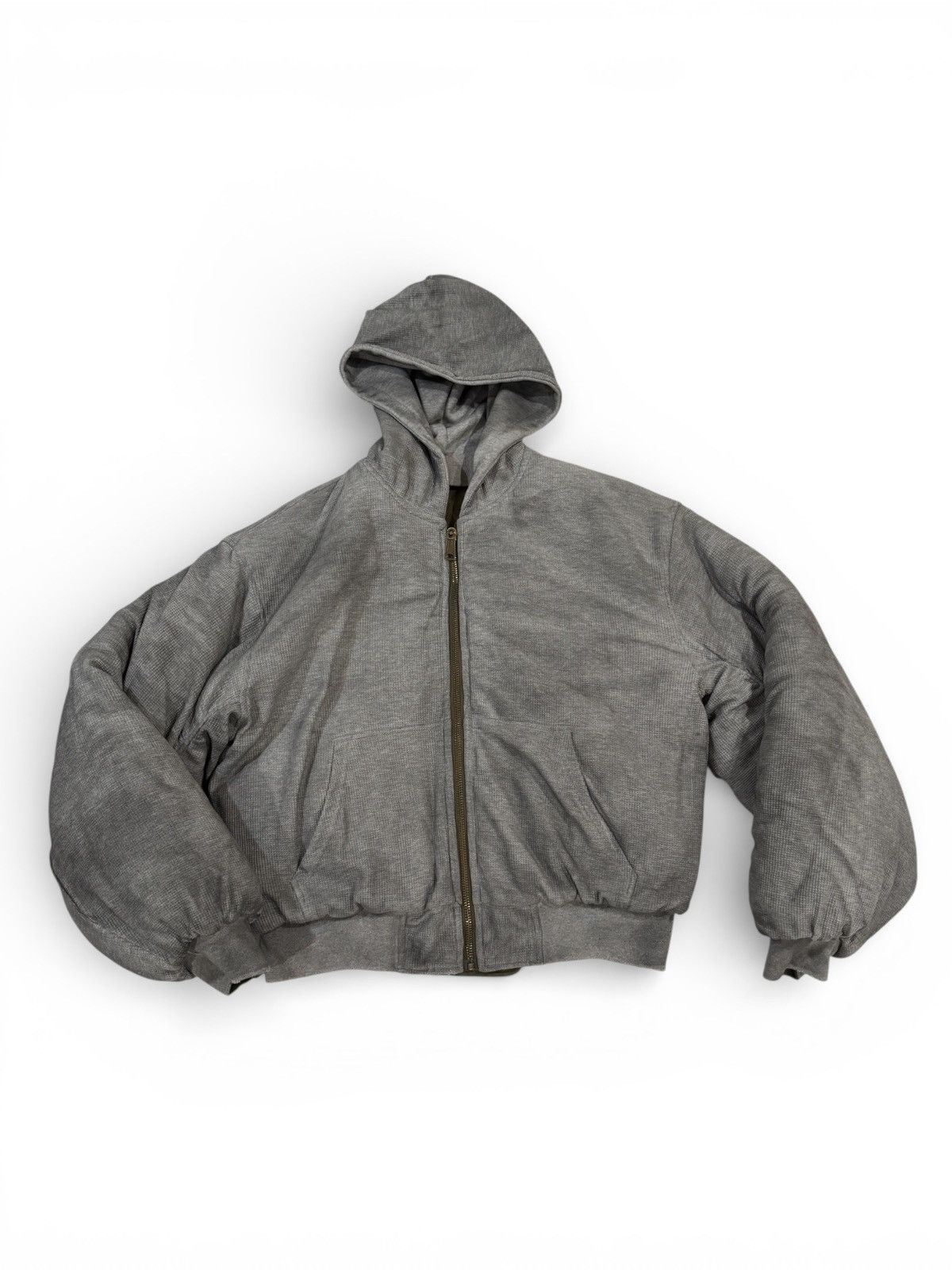 No Faith Studios Reversible waffle cotton hoody/bomber olive Size US M / EU 48-50 / 2 - 8 Thumbnail