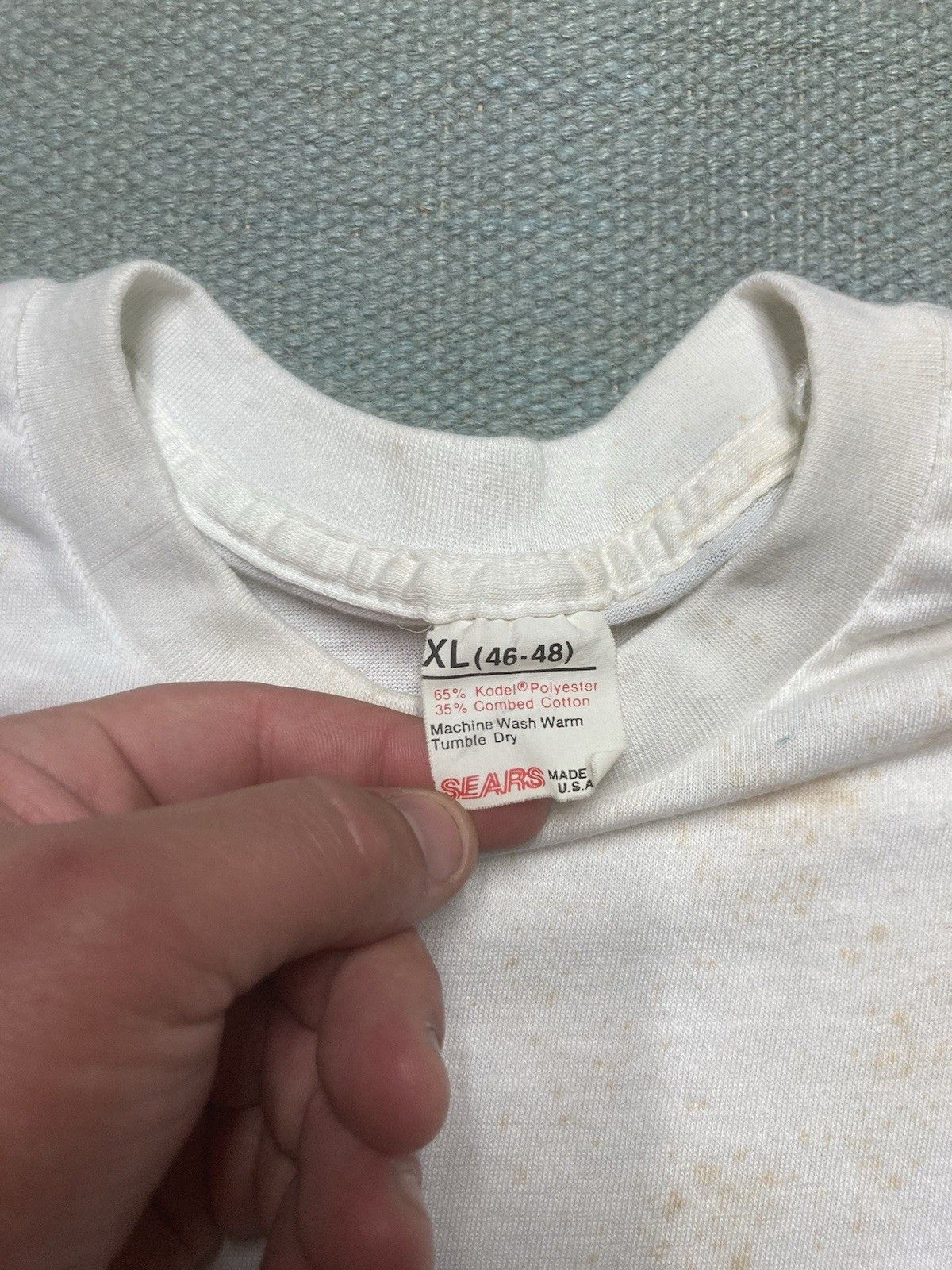 Sears × Vintage 70s blank white t shirt sears grunge soft worn thin XL Size US XL / EU 56 / 4 - 6 Thumbnail
