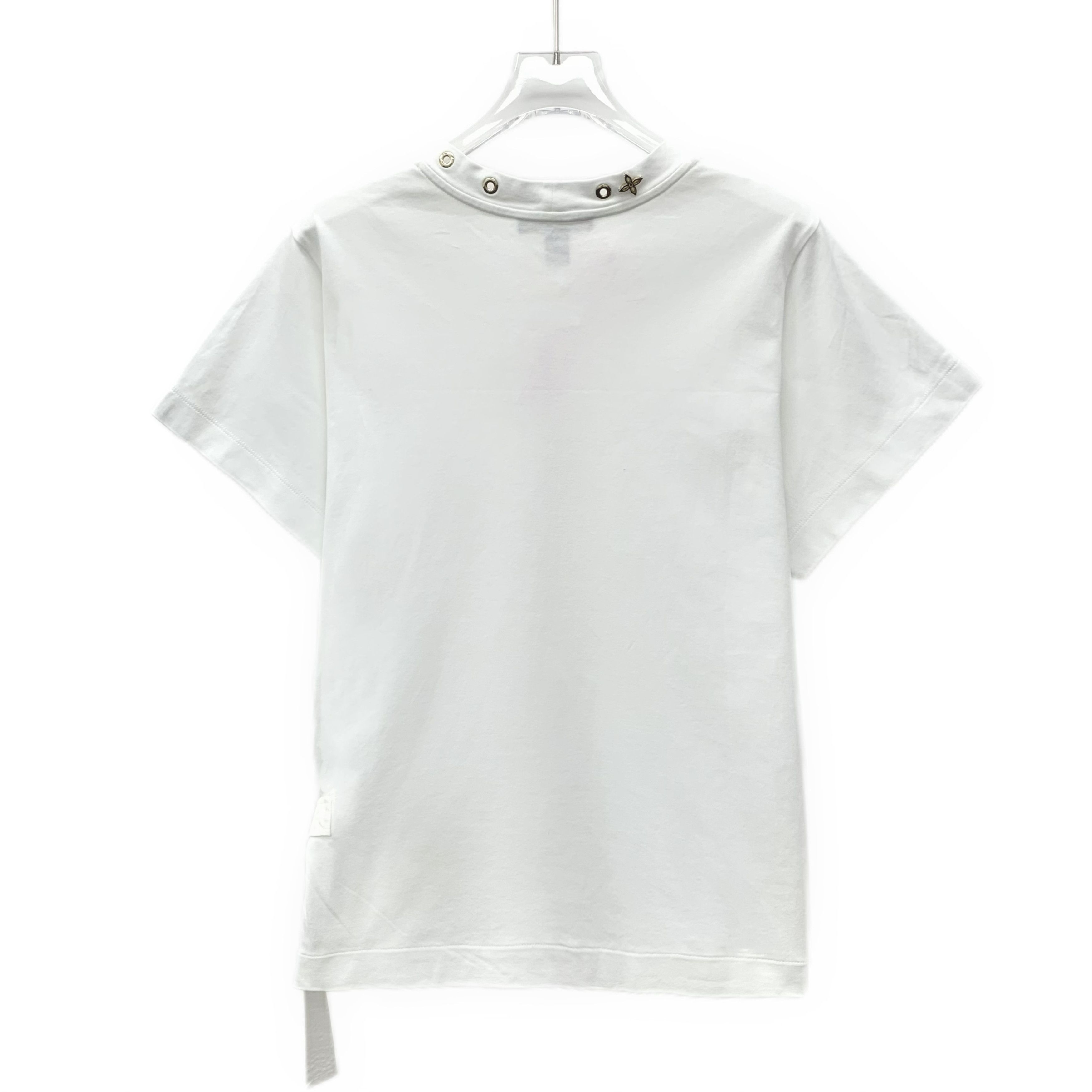 Louis Vuitton Louis Vuitton T-Shirt – White Cotton Gold Accents (Size M) Size M / US 6-8 / IT 42-44 - 9 Thumbnail