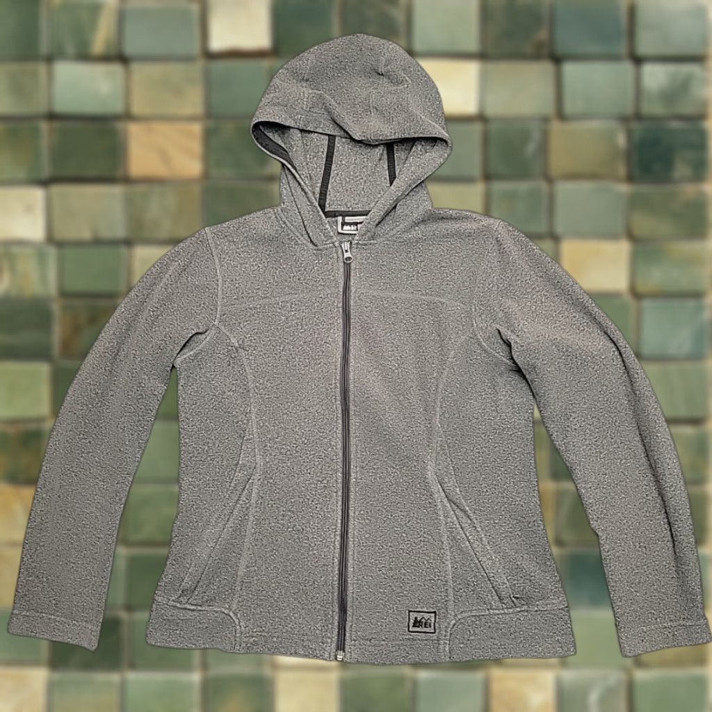 Vintage REI Co Op Fleece Jacket Women S Gray Full Zip 100% Polyester Fleece Hoodie Jacket Size S / US 4 / IT 40 - 1 Thumbnail