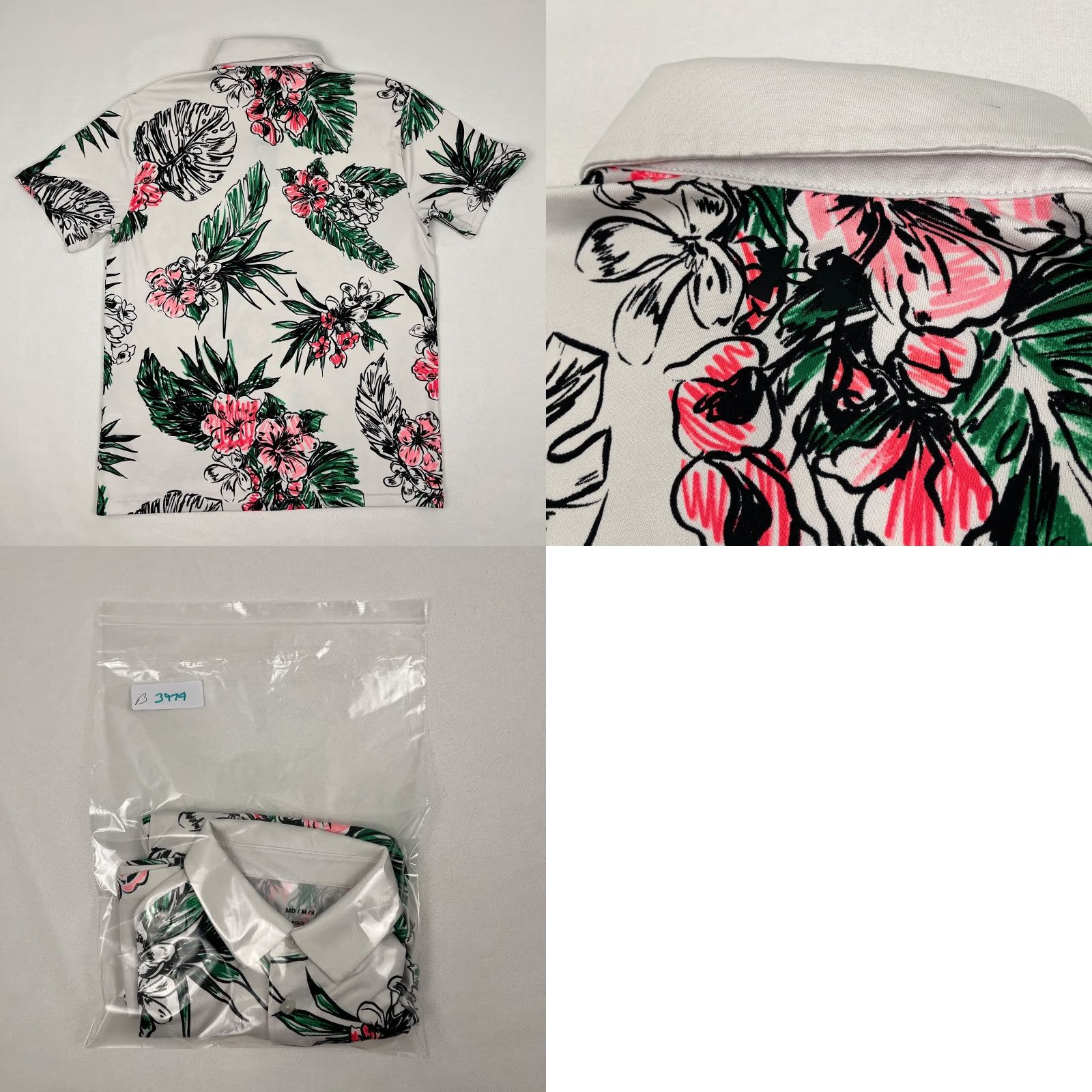 Under Armour Under Armour Playoff Polo Shirt Men M White Floral Hawaiian Tropical Active Golf Shirt Size US M / EU 48-50 / 2 - 8 Thumbnail