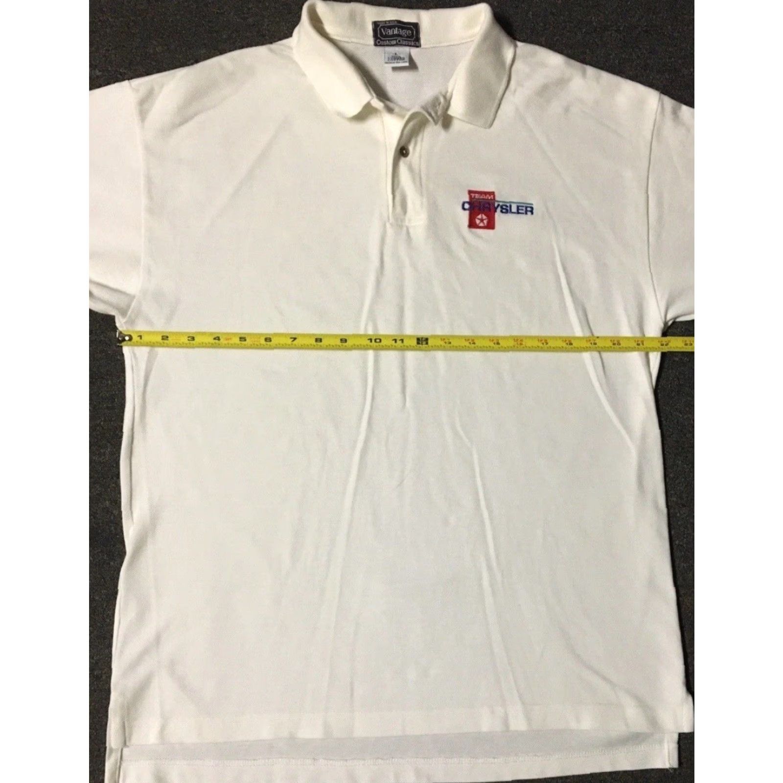 Vintage VINTAGE Chrysler Team Polo Shirt L White 90s 80s NASCAR Grunge Cars Motorcycle USA Mens Shirt Size US L / EU 52-54 / 3 - 5 Thumbnail