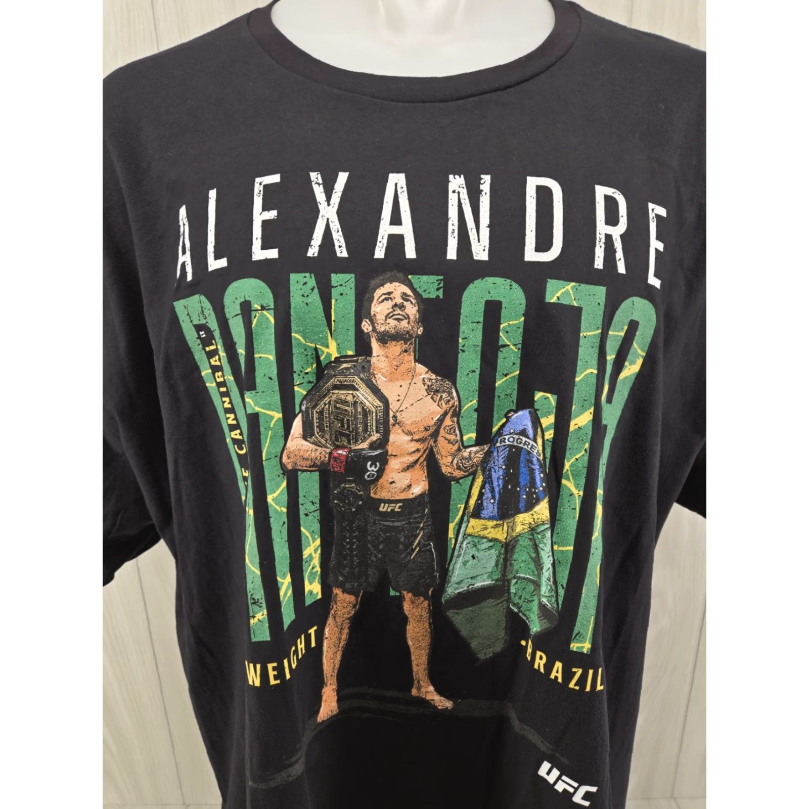 Vintage Alexandre Pantoja The Cannibal T-Shirt 4XL Black Unisex Adults Short Sleeve Round Neck Graphic Print 500 Level Gildan 5000 MMA Shirt Size US XXL / EU 58 / 5 - 3 Thumbnail