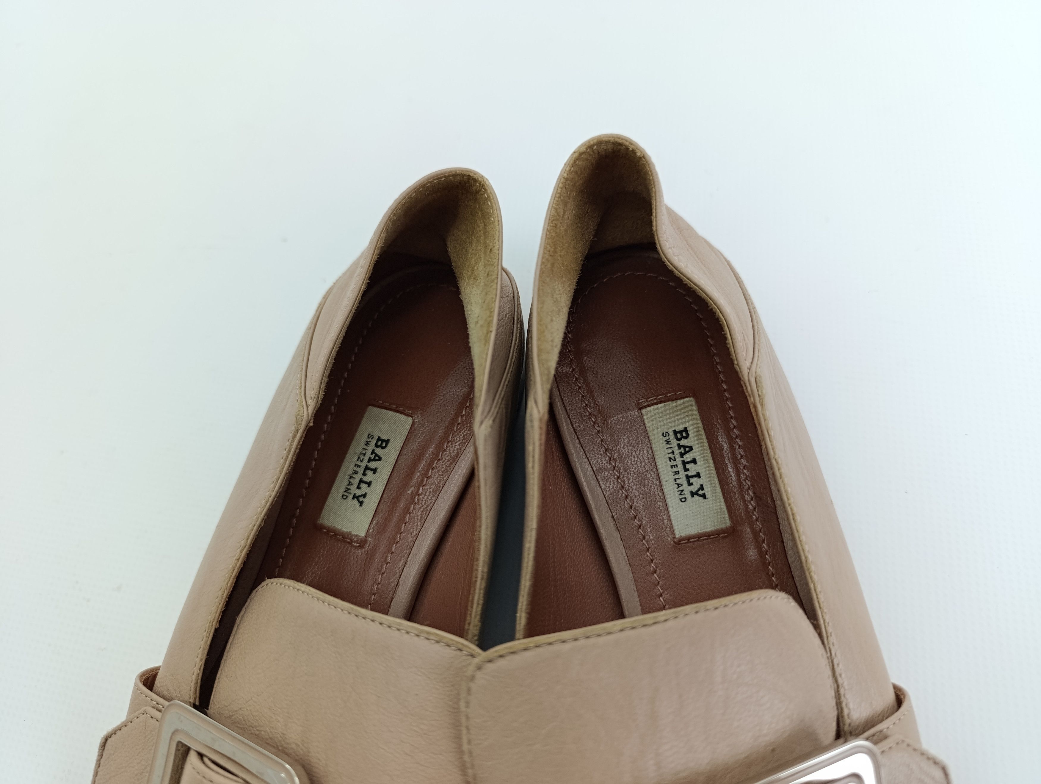Bally BALLY JANELLE LEATHER LOAFERS MULES BEIGE Size US 7.5 / IT 37.5 - 15 Thumbnail