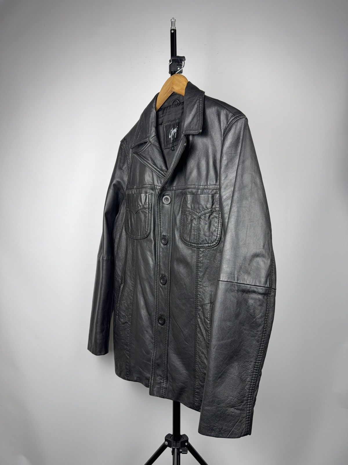 Japanese Brand Avant Garde Biker Gipsy Leather Jacket Button Up Minimalist Size US S / EU 44-46 / 1 - 7 Thumbnail