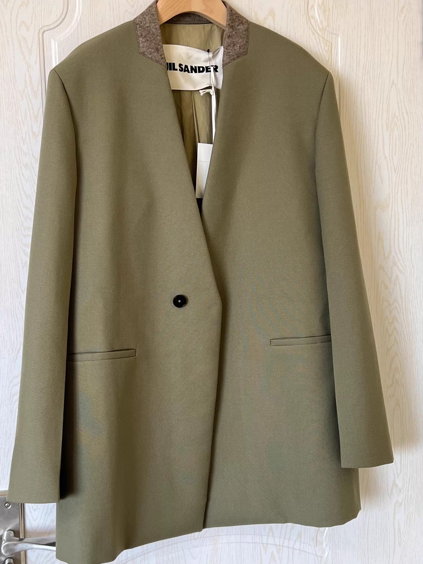 Jil Sander Jil Sander Men's Collarless Blazer Avocado Green 48 Size US M / EU 48-50 / 2 - 2 Thumbnail