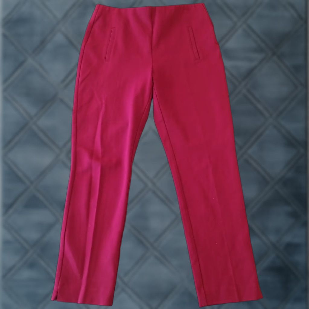 Vintage Chico's Pants Womens Ankle Straight Size 6 Red Wine Pull On Stretch 30x27 Mid Rise Size 28" / US 6 / IT 42 - 1 Thumbnail