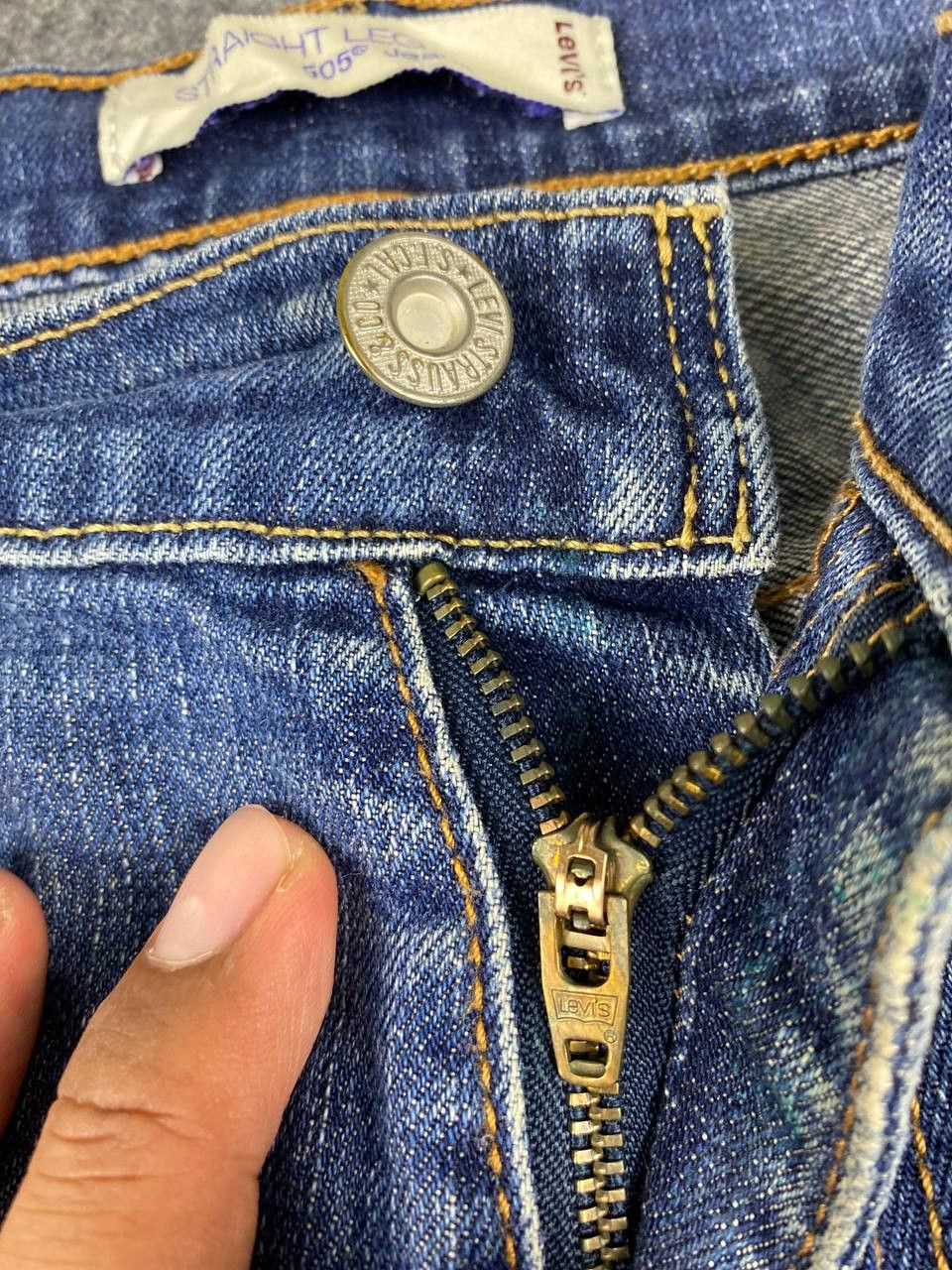 Levi's vintage levis 505 straight leg denim nice design Size 33" - 12 Thumbnail