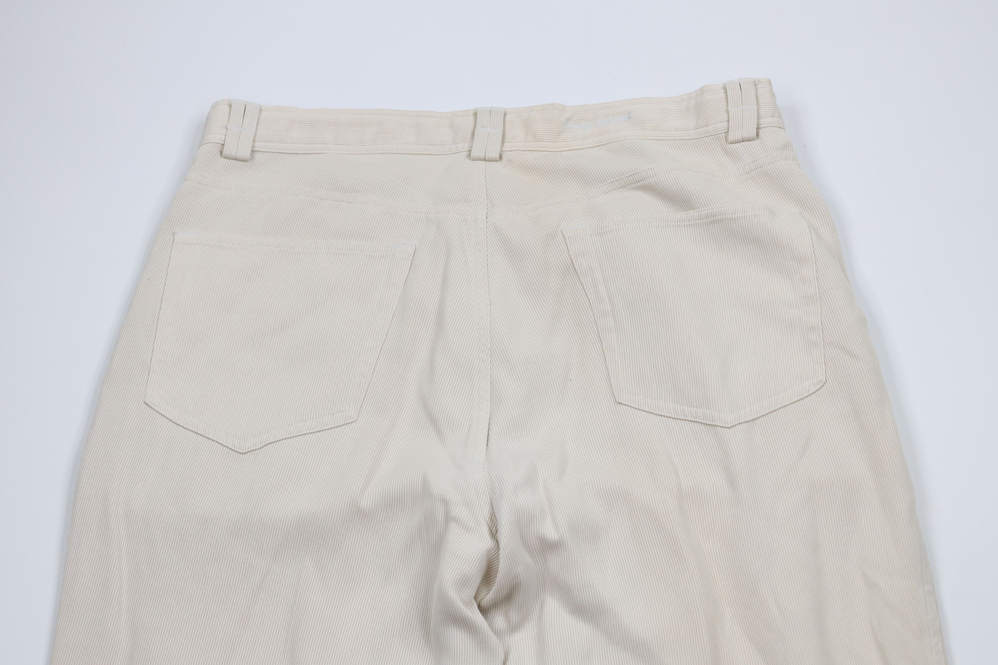 Tommy Bahama × Vintage Vintage 90s Tommy Bahama Silk Whipcord Ribbed Wide Leg Pants Size US 35 - 12 Thumbnail