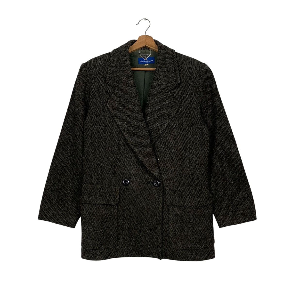 Paco Rabanne 90’s PACO RABANNE Wool Belted Double Breast Coat #2856-C129 Size M / US 6-8 / IT 42-44 - 1 Thumbnail
