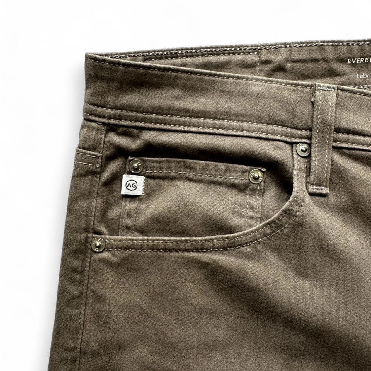 AG Adriano Goldschmied AG Everett Slim Straight Men's Pants in Khaki- Size 38 Size US 38 / EU 54 - 3 Thumbnail
