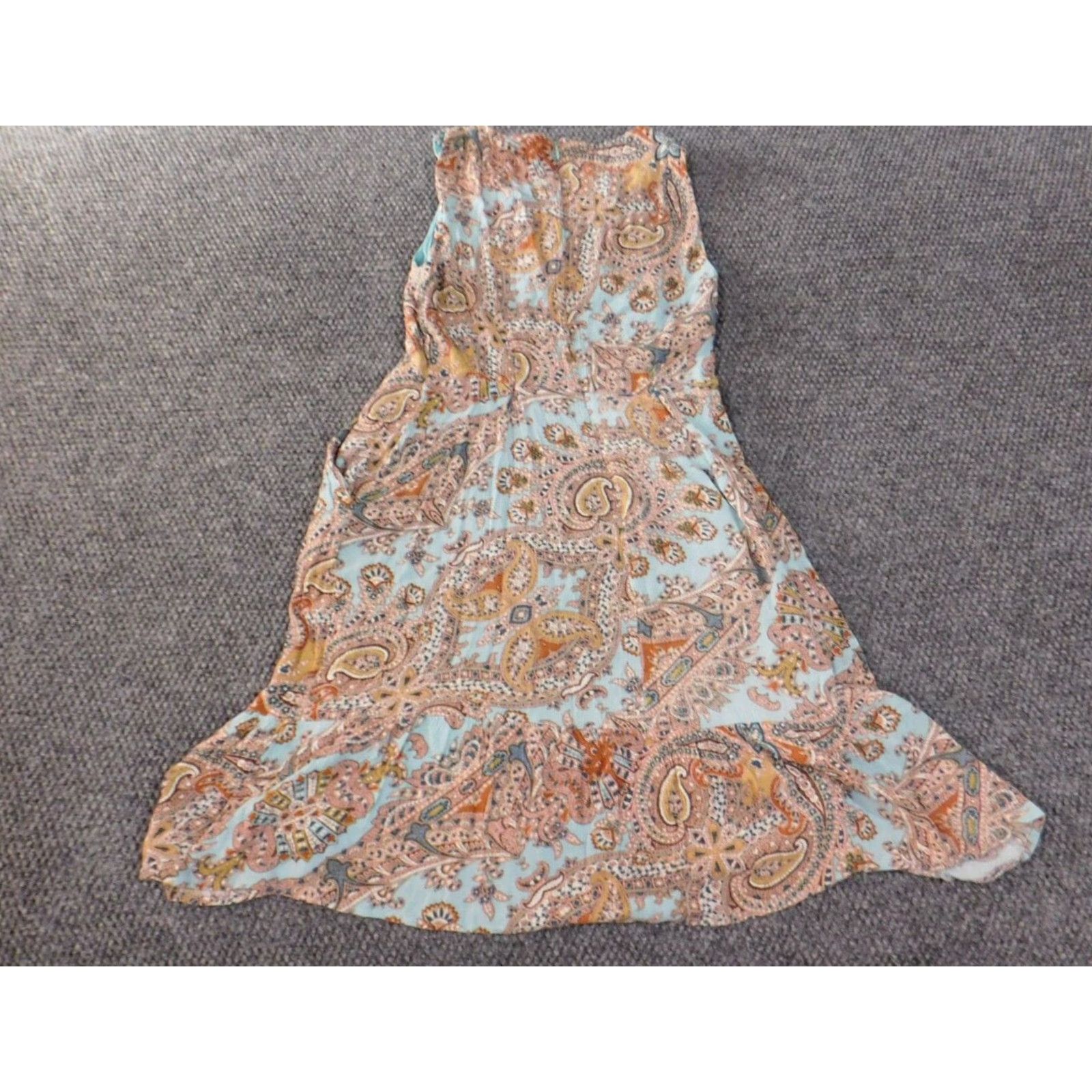 Cynthia Rowley Cynthia Rowley Dress A-Line Sleeveless Blue Rayon Zip Crew Neck 10 Women’s Regular Floral Pattern Size L / US 10 / IT 46 - 6 Thumbnail