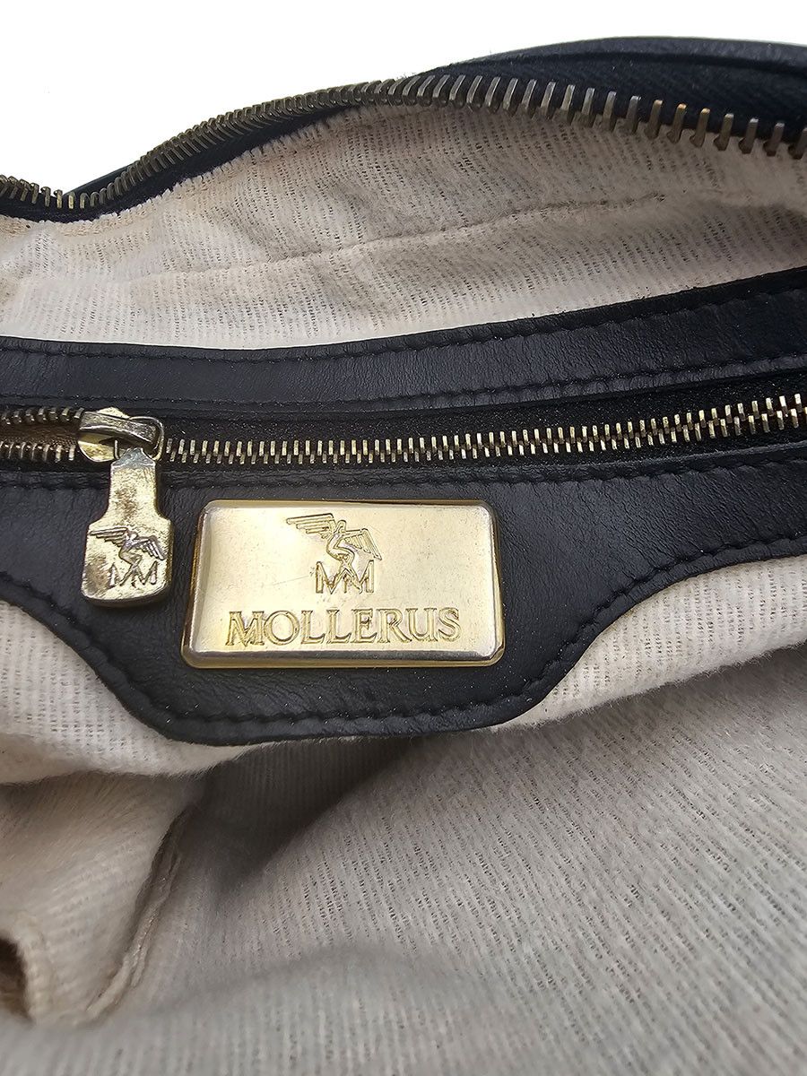 Maison Mollerus Vinerus Black Coated Canvas Crossbody Bag