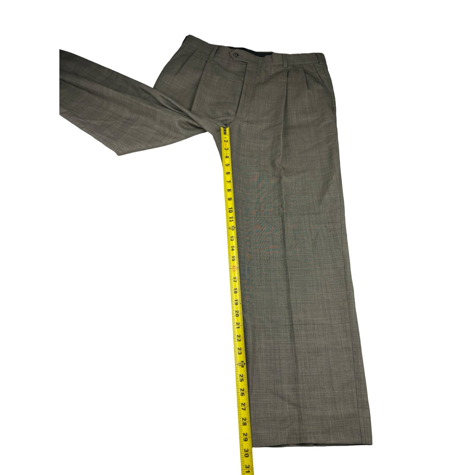 Hart Schaffner Marx Hart Schaffner Marx Men’s 100% Wool 2-Button Suit Beige Plai Size 42L - 14 Thumbnail