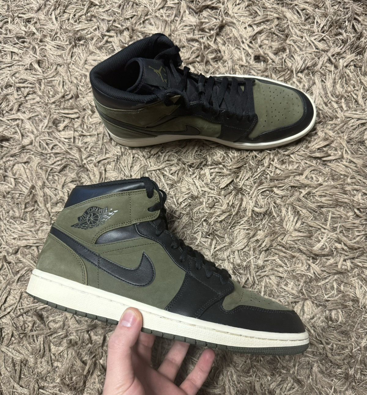 Nike Nike Air Jordan 1 canvas olive/black 10.5 US high Size US 10.5 / EU 43-44 - 2 Thumbnail