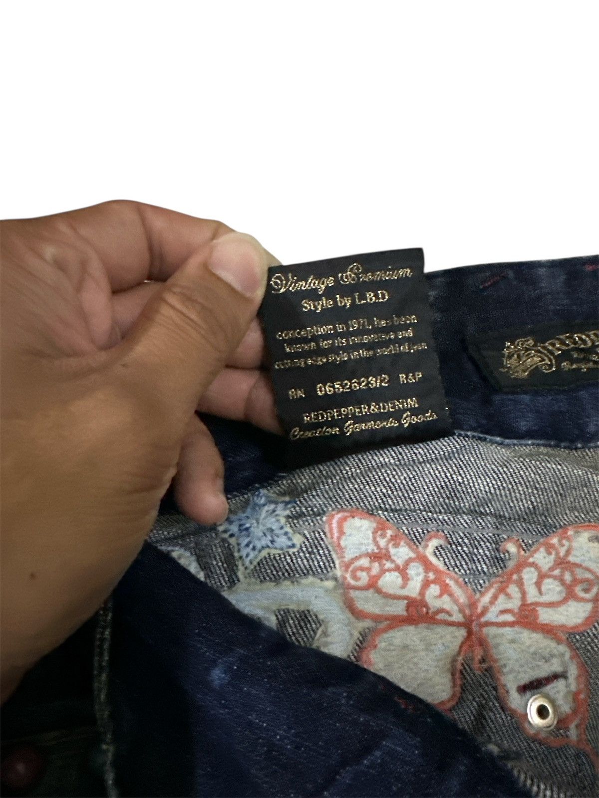 GOA Crazy 2000s Red Pepper Washed Flare Jeans Goa Lgb Y2K Style Size US 32 / EU 48 - 7 Thumbnail