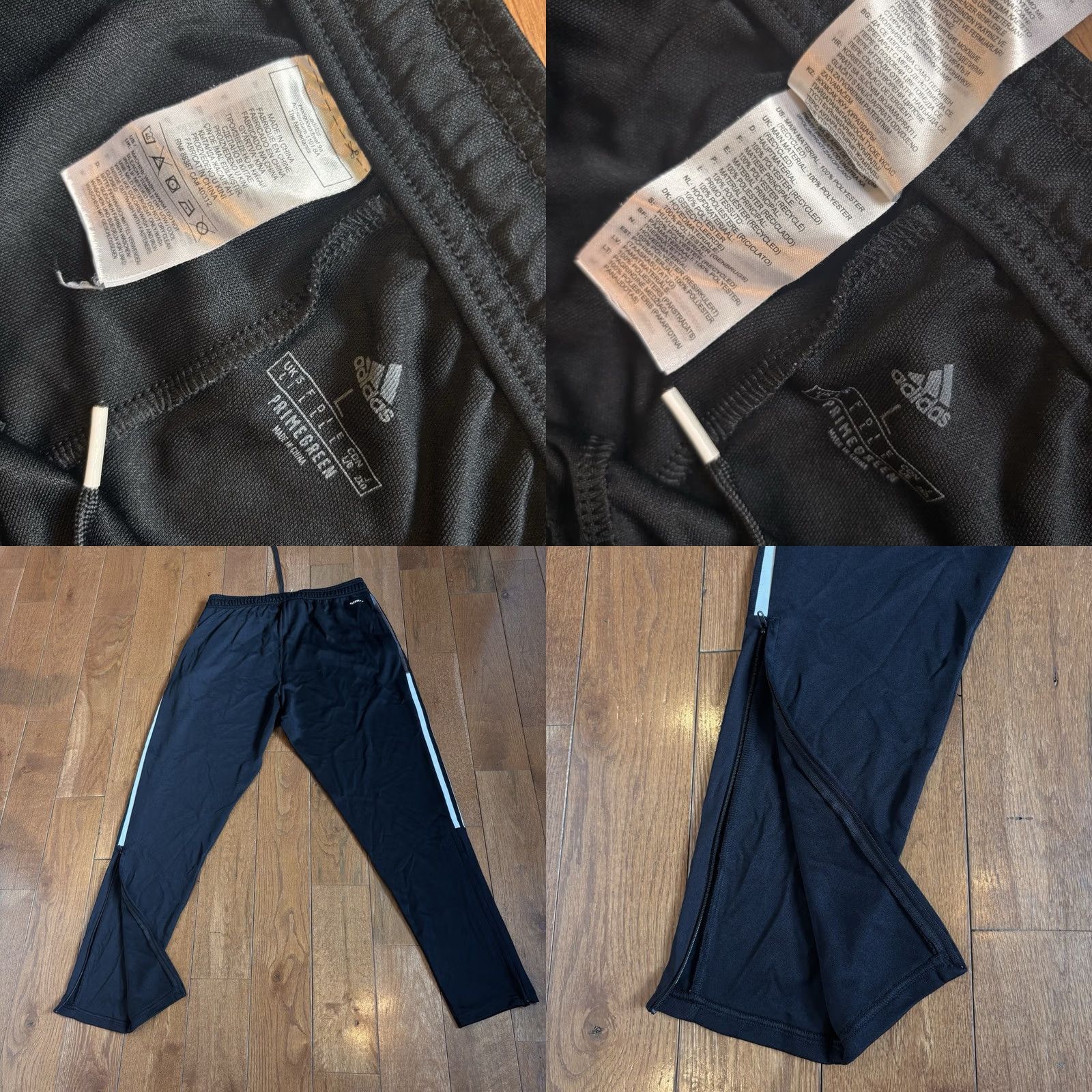 Adidas Adidas PrimeGreen AeroReady Track Pants L 30" Black White Mens Size US 33 - 8 Thumbnail