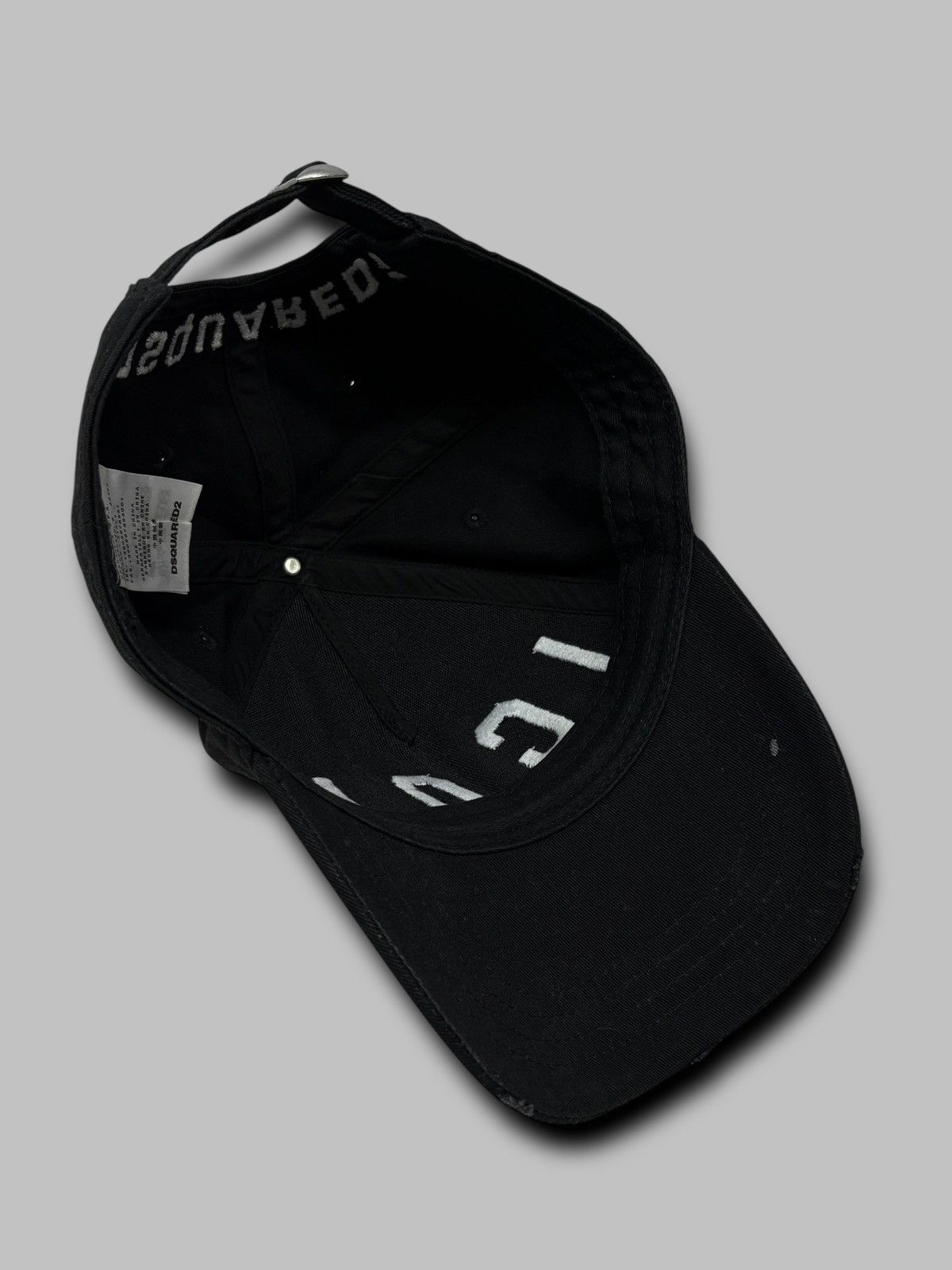 Dsquared2 DSQUARED 2 ICON BLACK BASEBALL CAP DISTRESSED Y2k STYLE Size ONE SIZE - 8 Thumbnail