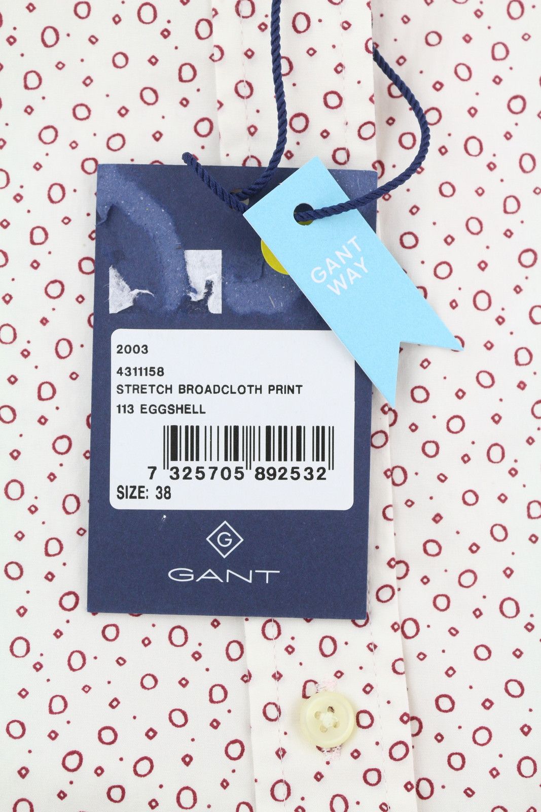 Gant STRETCH BROADCLOTH EU38 White Button-Up Shirt 84985 Size M / US 6-8 / IT 42-44 - 7 Thumbnail