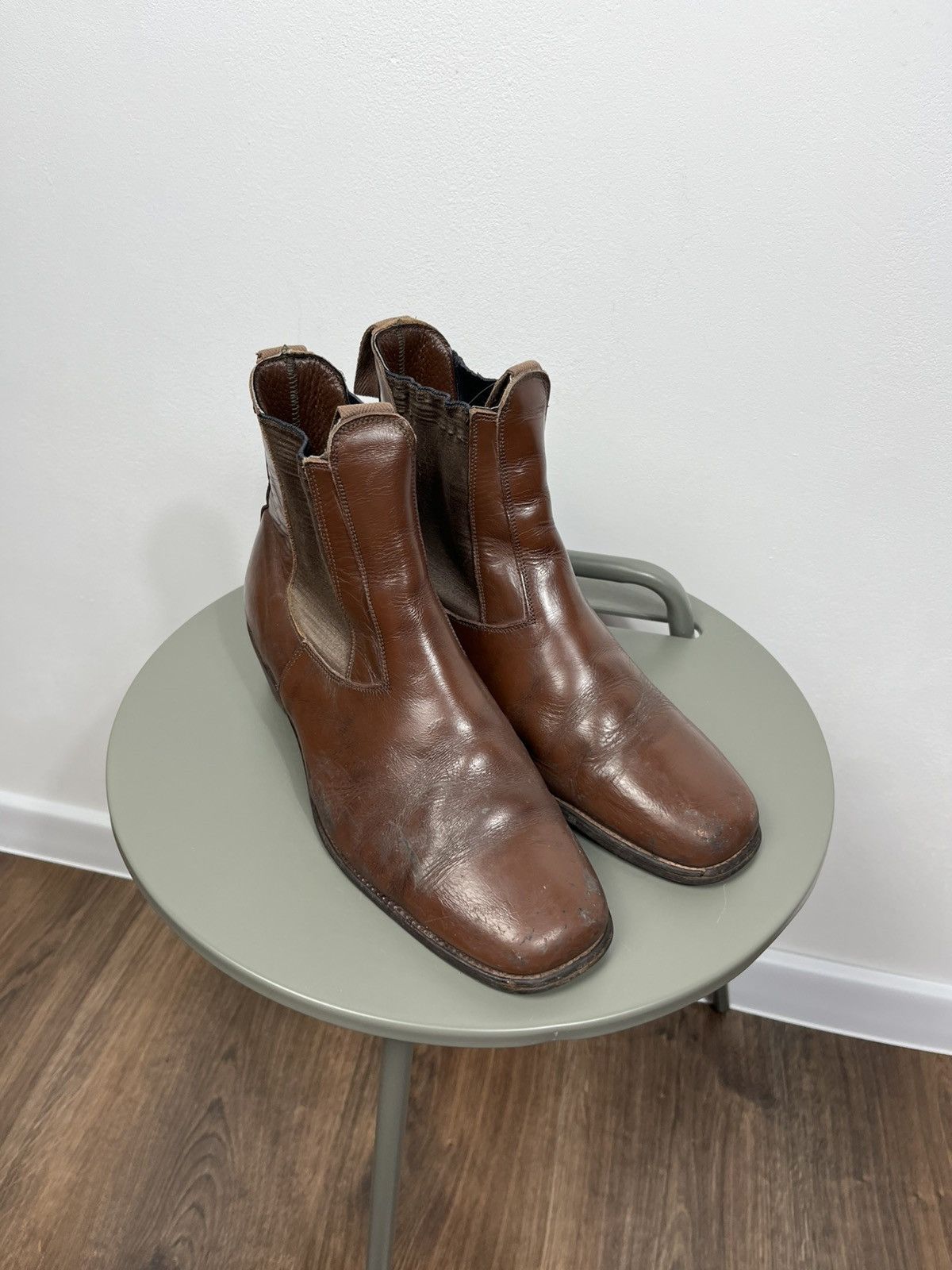 Leather Vintage Brown Leather Cowboy Western Boots US 9.5 Distressed Size US 9.5 / EU 42-43 - 3 Thumbnail