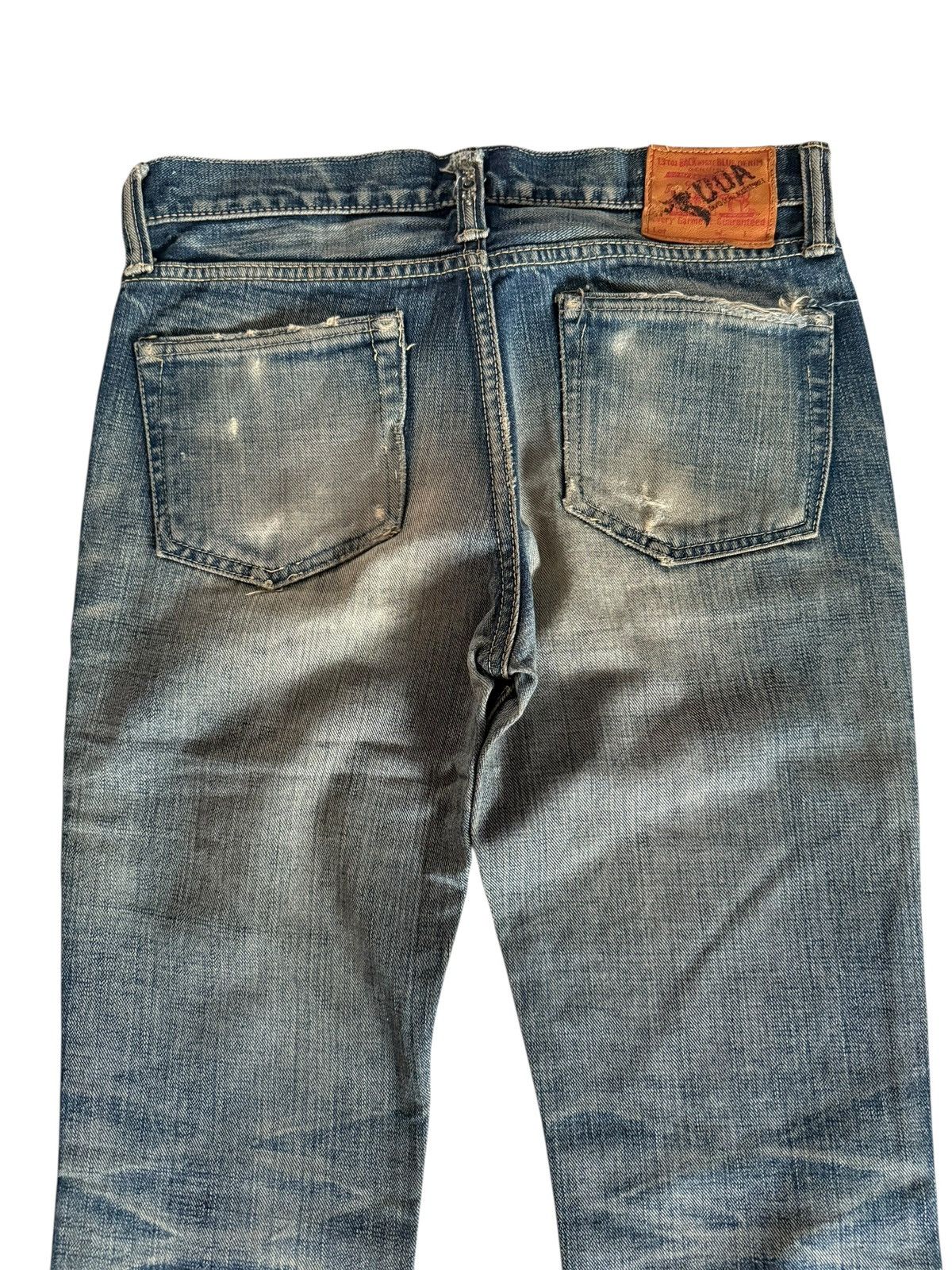 Japanese Brand Flared Jeans David Olive Accessories Faded Distressed Denim Size US 29 - 20 Thumbnail