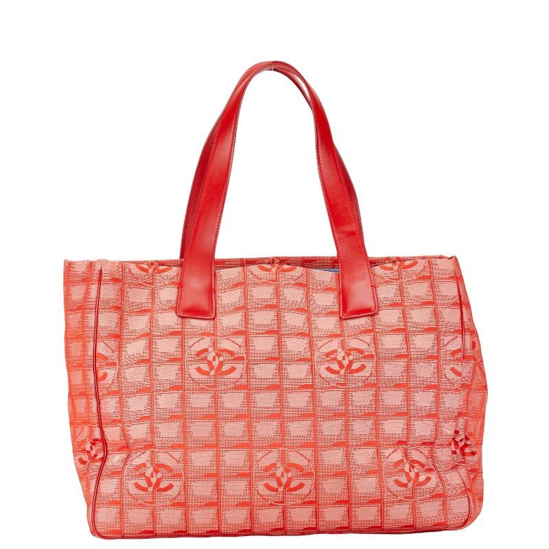 Chanel Chanel Chanel Nylon Leather New Travel Line Tote MM Handbag Canvas Handbag in Very Good Condition Size ONE SIZE - 1 Thumbnail