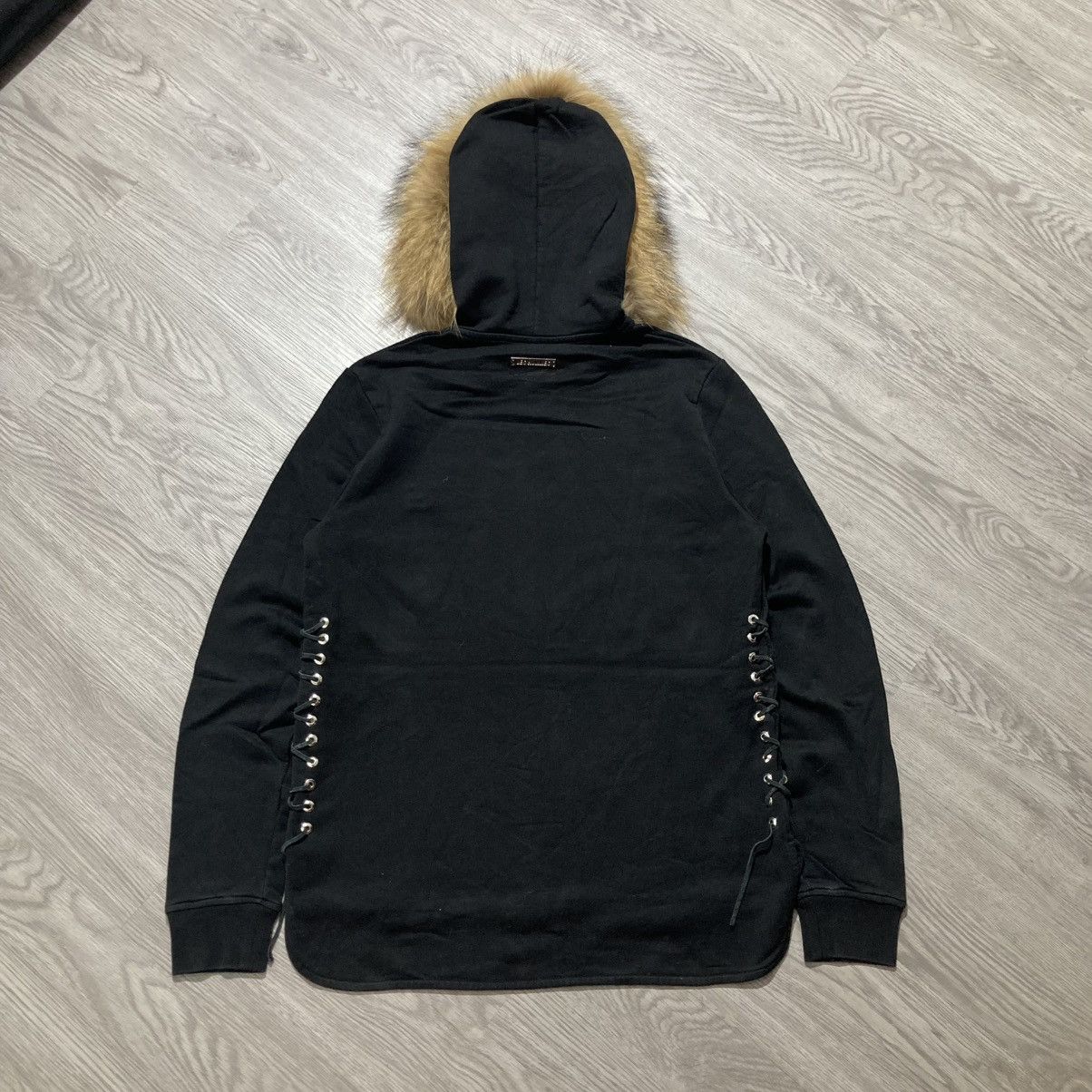 20471120 2000s Les Hommes Grunge Gothic Punk Style Fur Hoodie Black Size US L / EU 52-54 / 3 - 11 Thumbnail