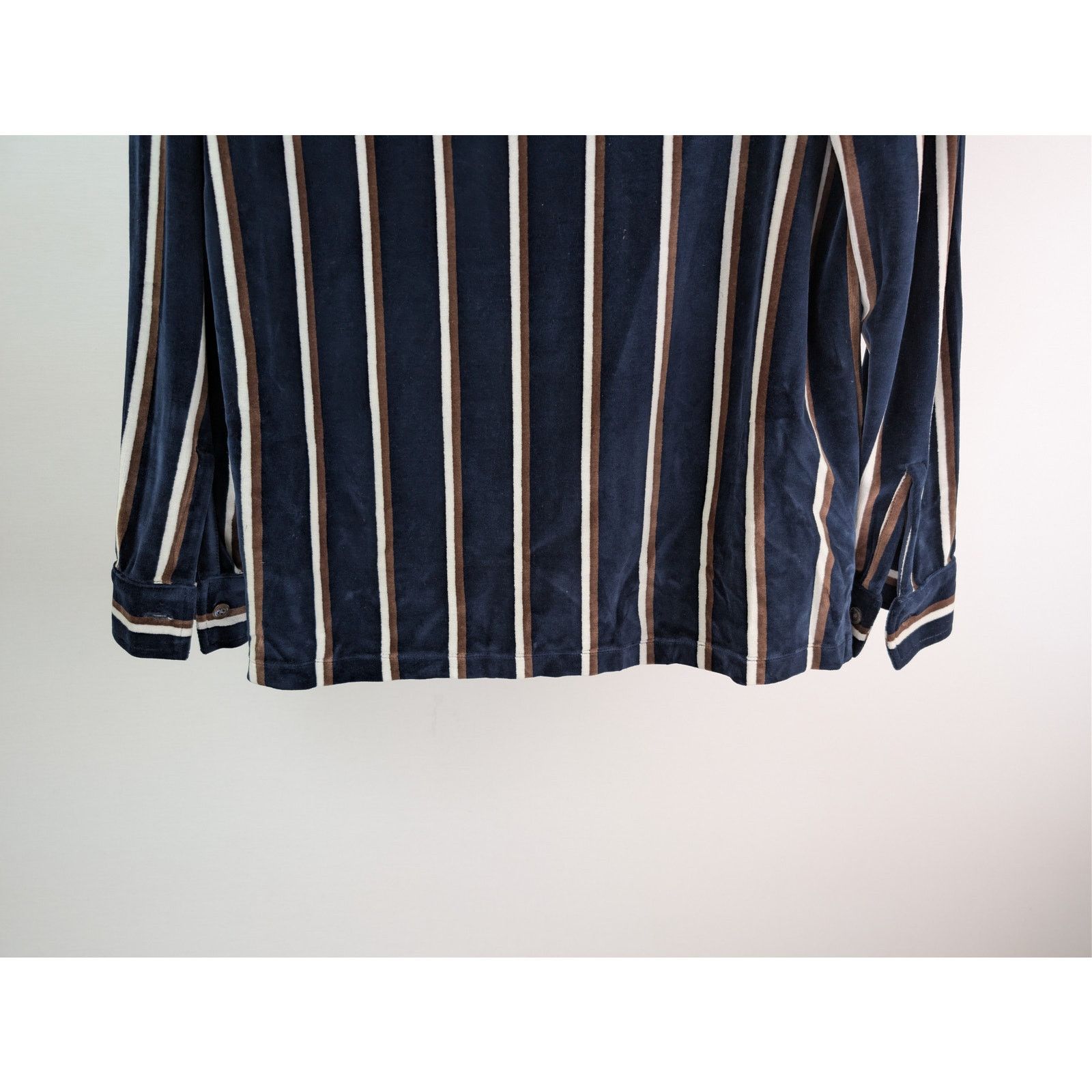 Todd Snyder o1rshd1 CC20 Velvet Striped Button-Up Polo Button Shirt Size US M / EU 48-50 / 2 - 12 Thumbnail