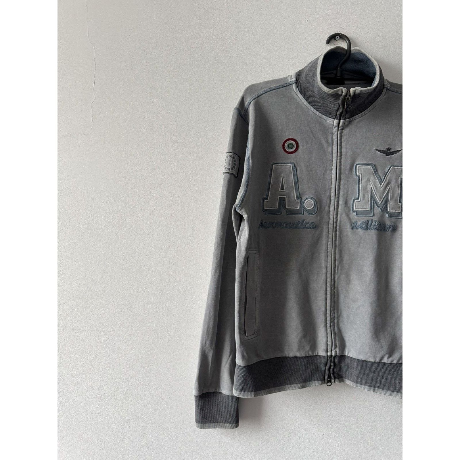 Aeronautica Militare Y2K Vintage Avantgarde Aeronautica Gray Zip Sweatershirt Size US M / EU 48-50 / 2 - 2 Thumbnail