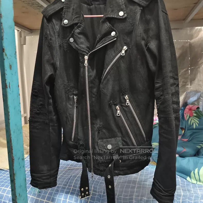 Amiri Amiri Waxed black biker jacket Size US M / EU 48-50 / 2 - 1 Thumbnail