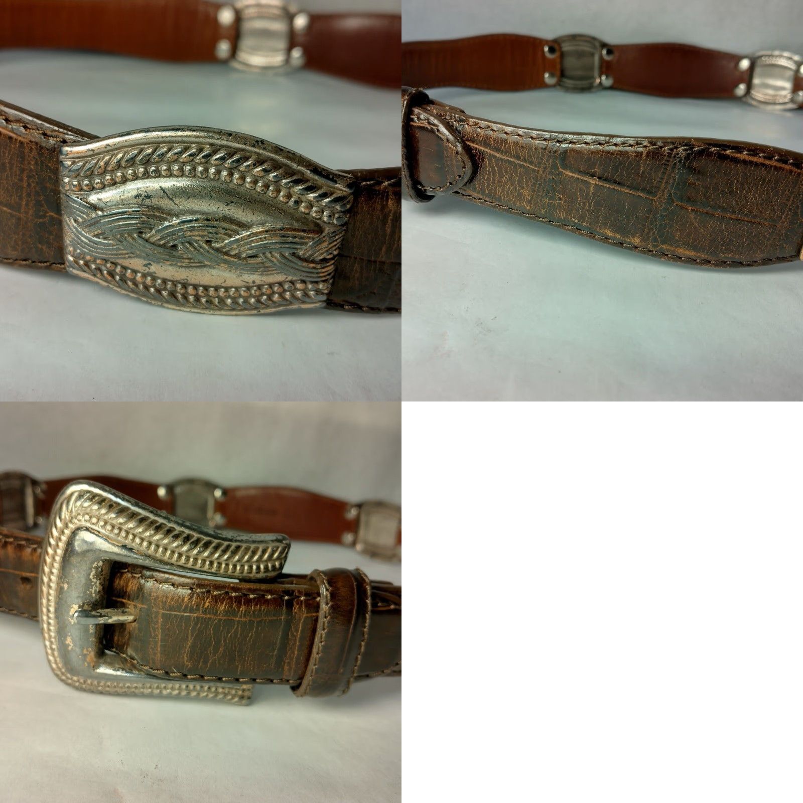 Fossil **Fossil Women Medium Brown Leather Metal Links Adjustable Belt** User: Fossil Women Medium Brown Leather Metal Links Adjustable Belt Size ONE SIZE - 10 Thumbnail
