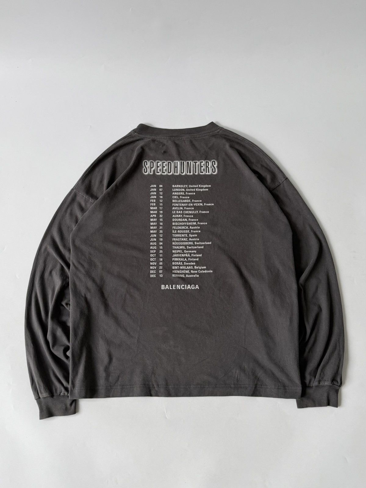 Balenciaga Balenciaga Grey "Speedhunters" Oversized Long-Sleeve T-Shirt Size US M / EU 48-50 / 2 - 2 Thumbnail