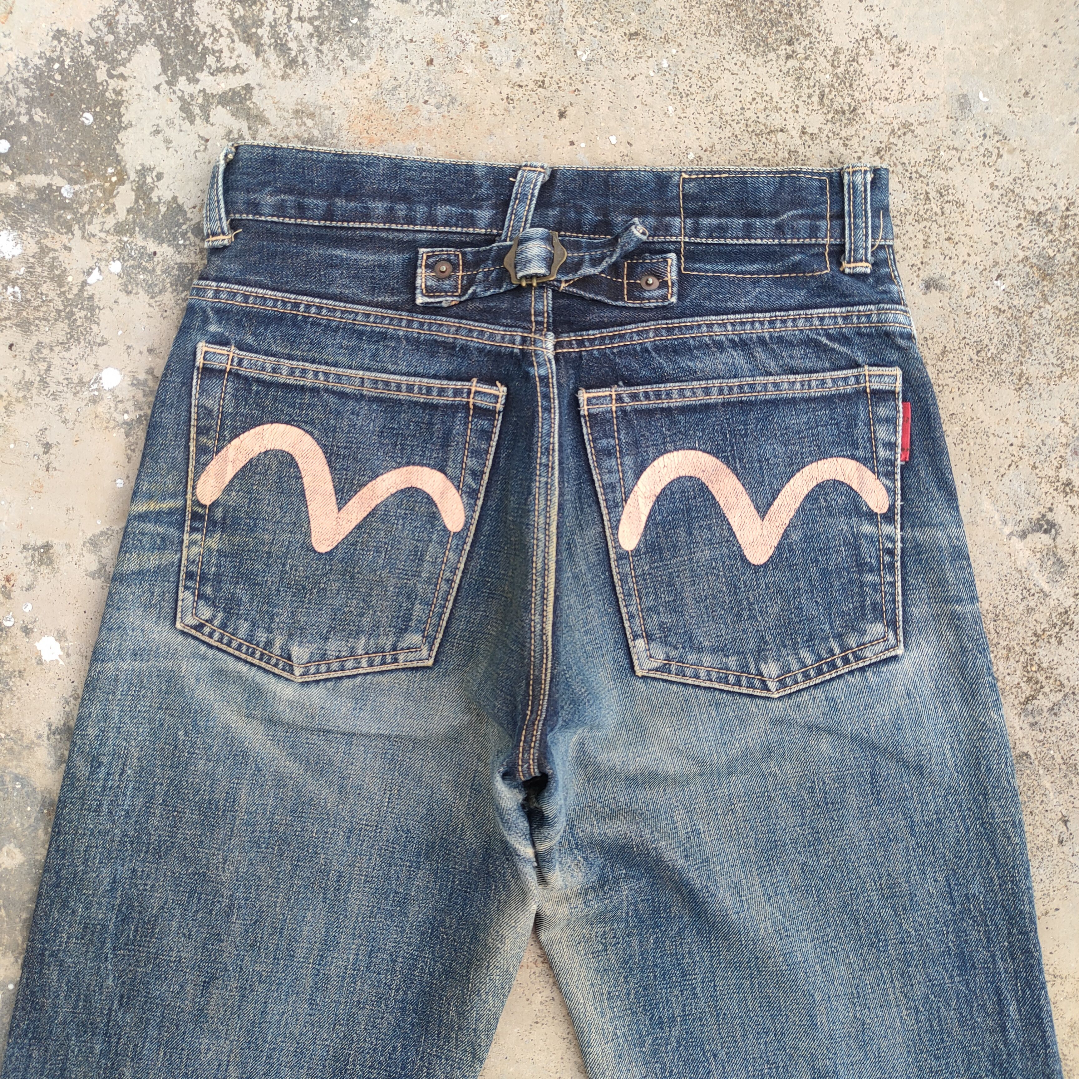 Japanese Brand vintage Japan redline button fly ripped jeans denim pants Size US 27 - 8 Thumbnail