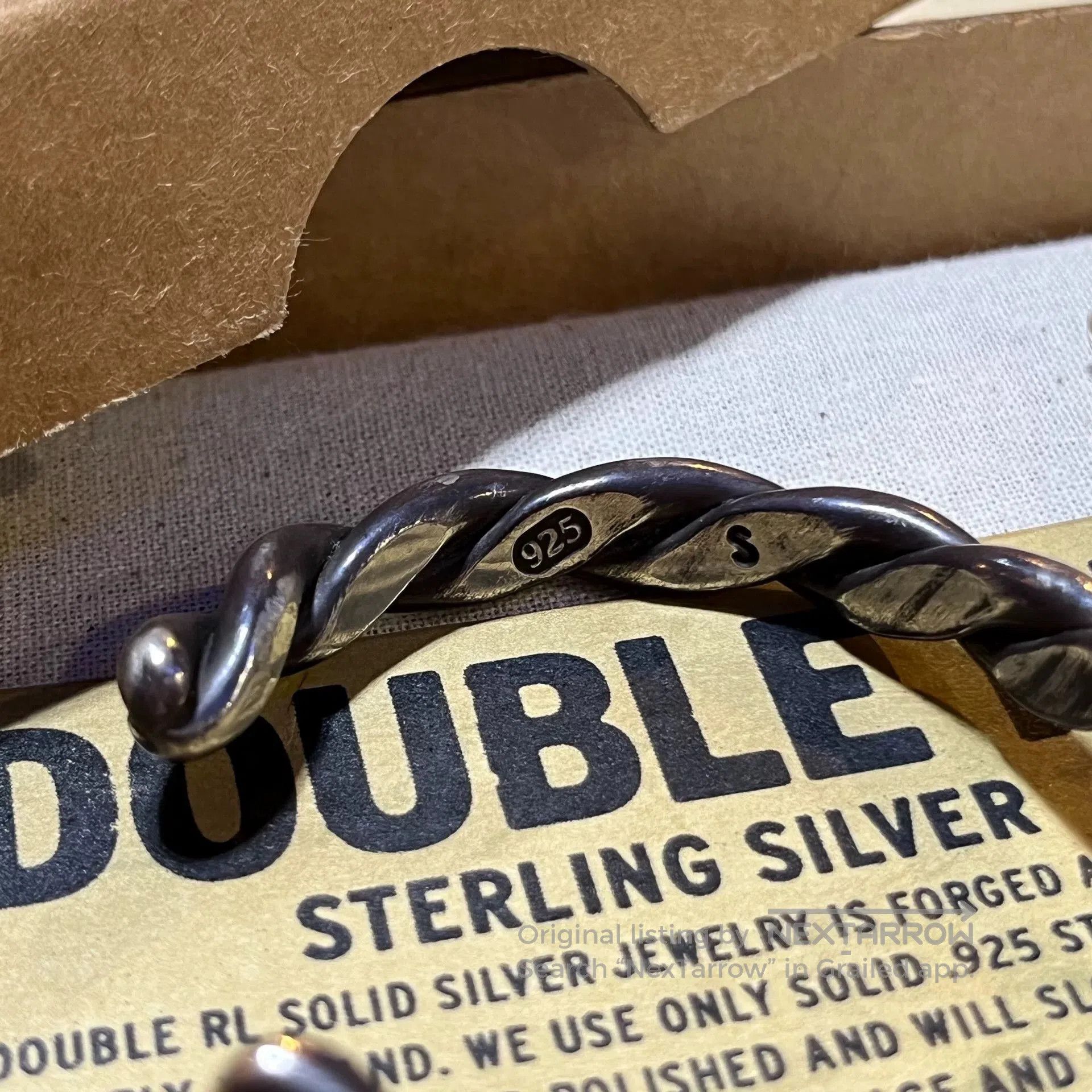 RRL Ralph Lauren limited edition silver braided bracelet. Size ONE SIZE - 3 Thumbnail