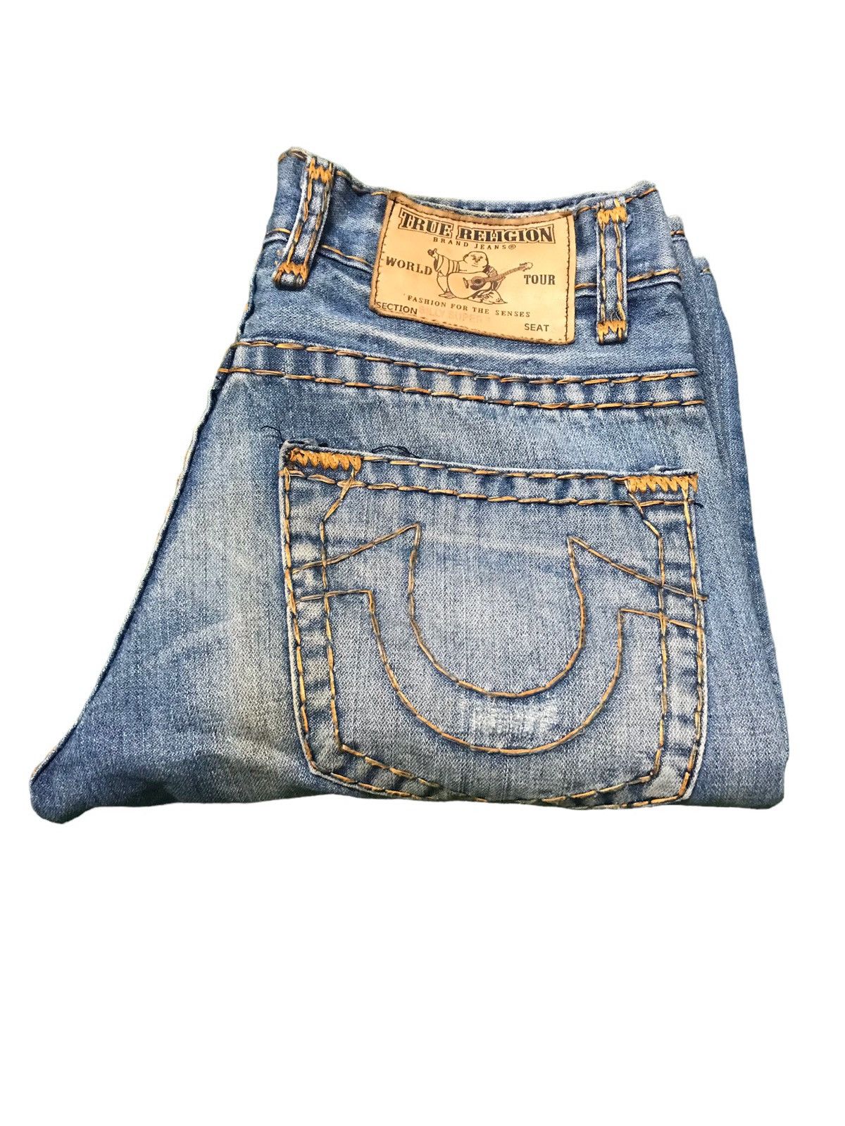 True Religion Vintage True Religion Billy Super T Distressed Denim Jeans Size US 30 / EU 46 - 14 Thumbnail