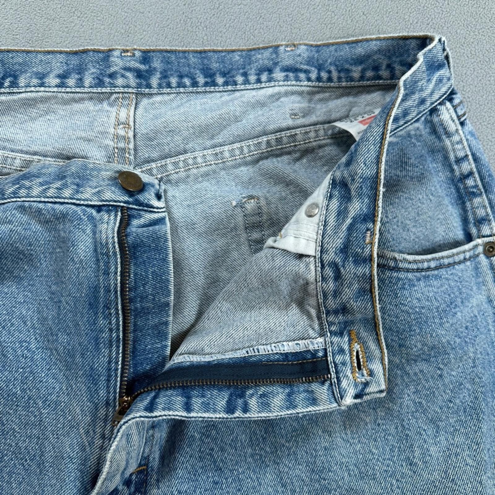 Wrangler Wrangler Jeans 40x32 Mens Light Wash Regular Fit Straight Size US 40 / EU 56 - 8 Thumbnail