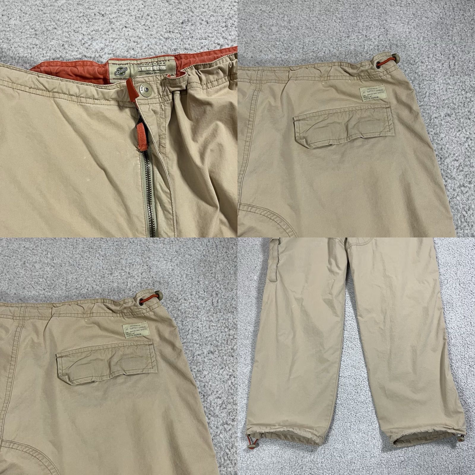 American Eagle Outfitters VINTAGE American Eagle Cargo Pants Men 34x34 Beige Paratrooper Y2K Baggy Utility Cargo Size US 34 / EU 50 - 10 Thumbnail