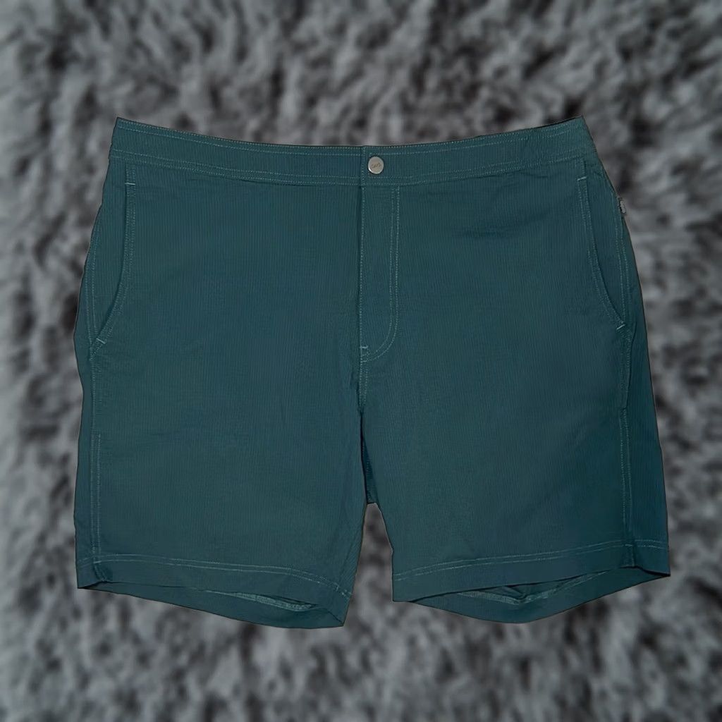 Onia Onia Calder Seersucker Swim Trunks Bottom 2XL Men Green Regular Sized 2XL Dark Green Charcoal MS6036 Size US 39 - 1 Thumbnail