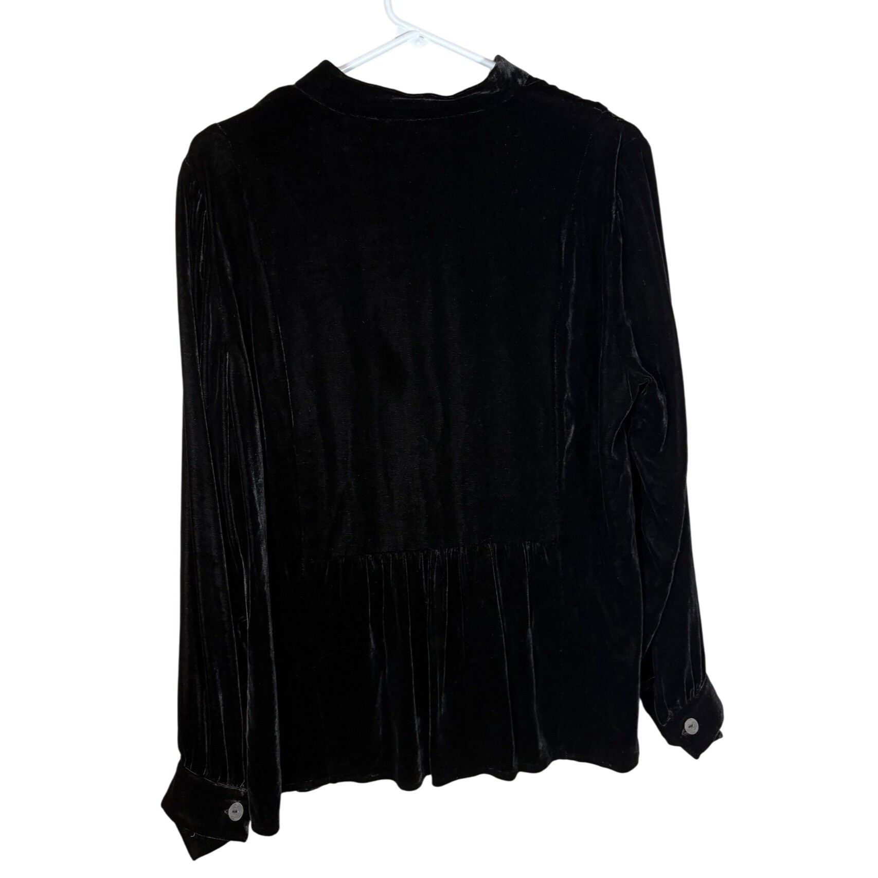 J. Jill J. Jill Women’s Black Velvet Blouse LP Petite – Quiet Luxury Size L / US 10 / IT 46 - 7 Thumbnail