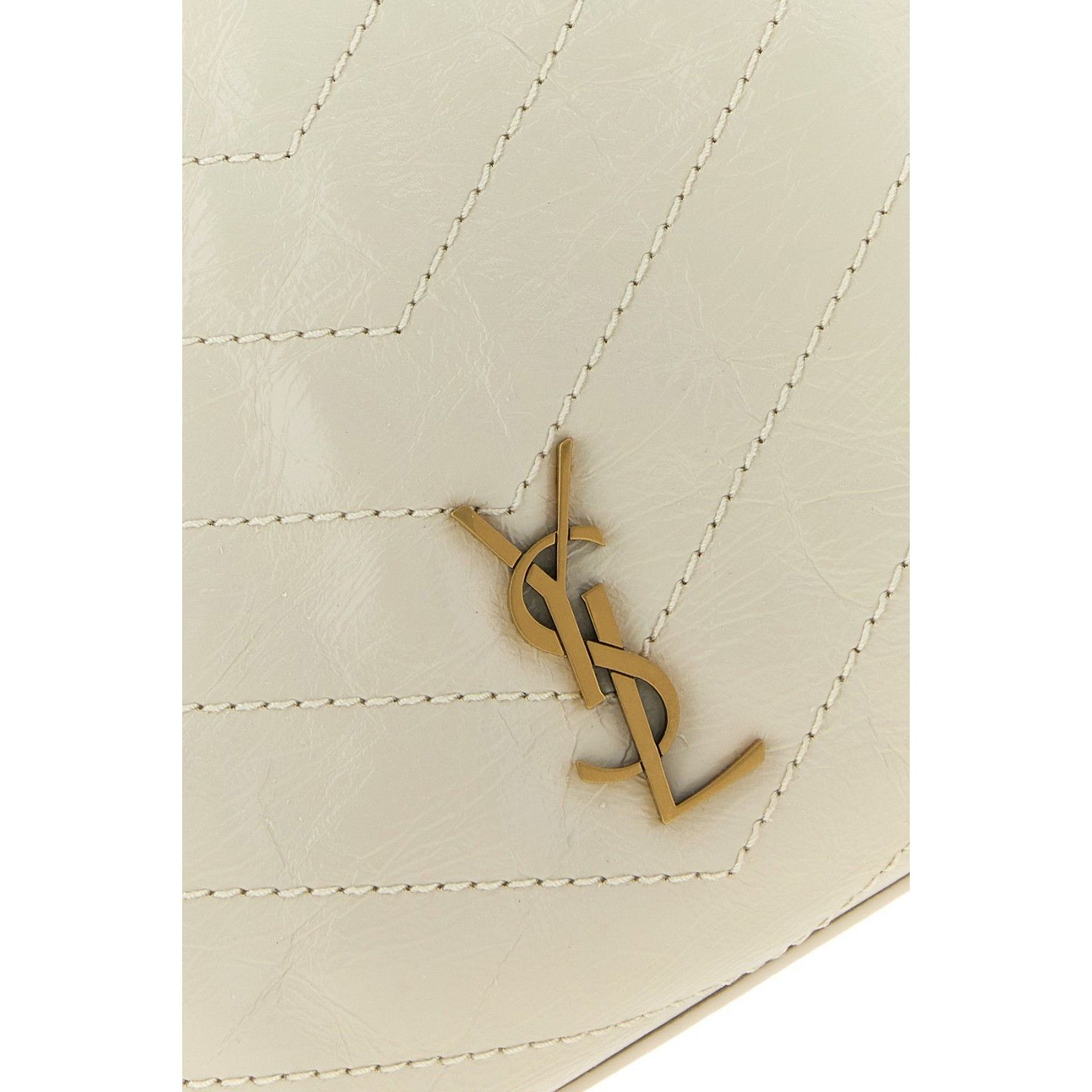 Saint Laurent Paris SAINT LAURENT $2700 Niki Small White Vintage Leather Tote Ba Size ONE SIZE - 4 Thumbnail