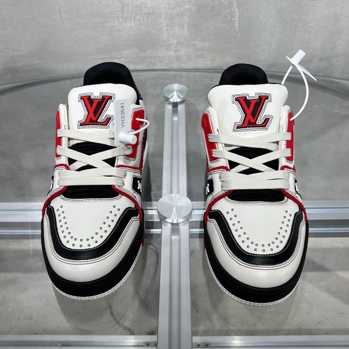 Louis Vuitton Louis Vuitton Trainer Black Red Studs UK3/37 Size US 6.5 / IT 36.5 - 1 Thumbnail
