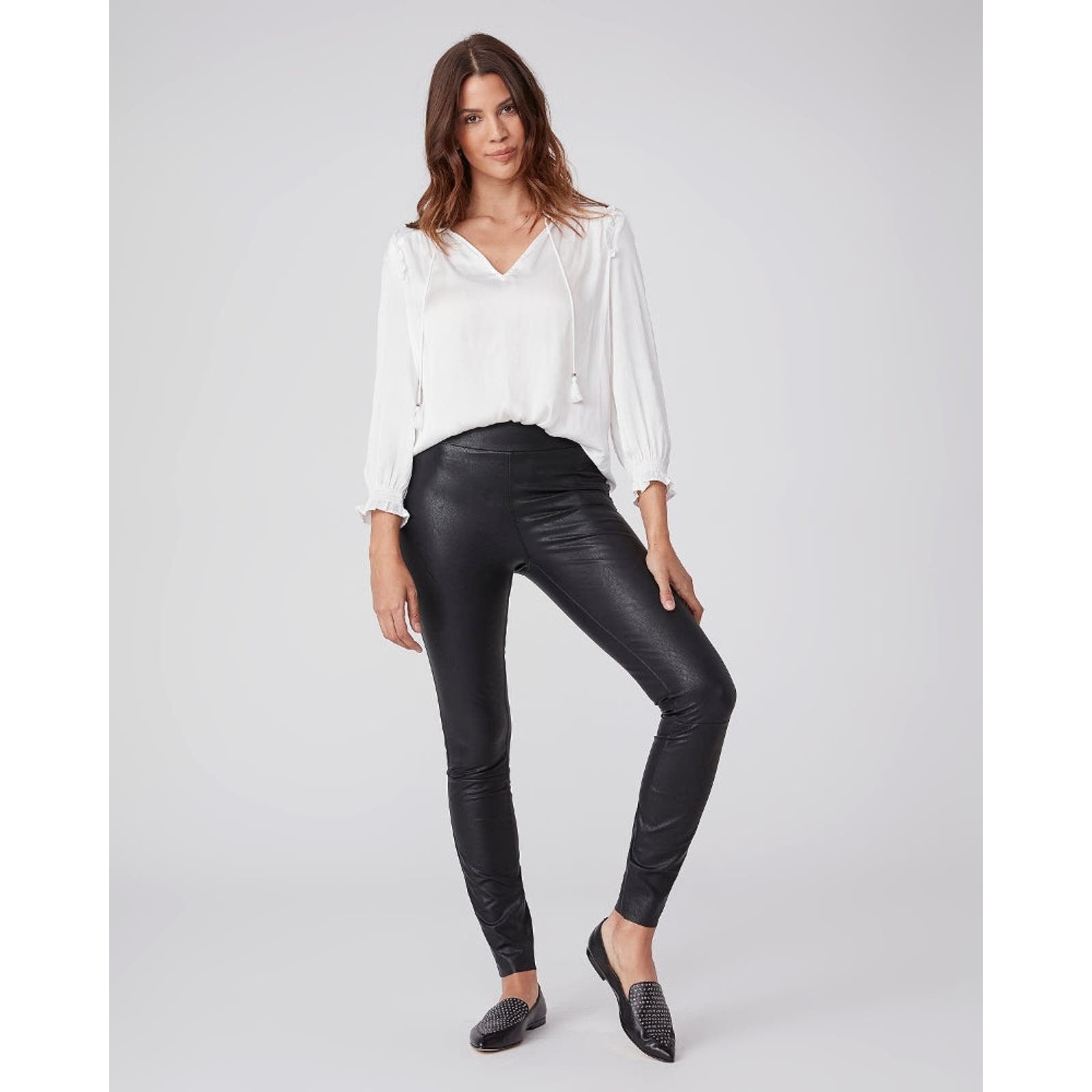 image of Paige Sheena Vegan Leather Legging Black Size M, Women's