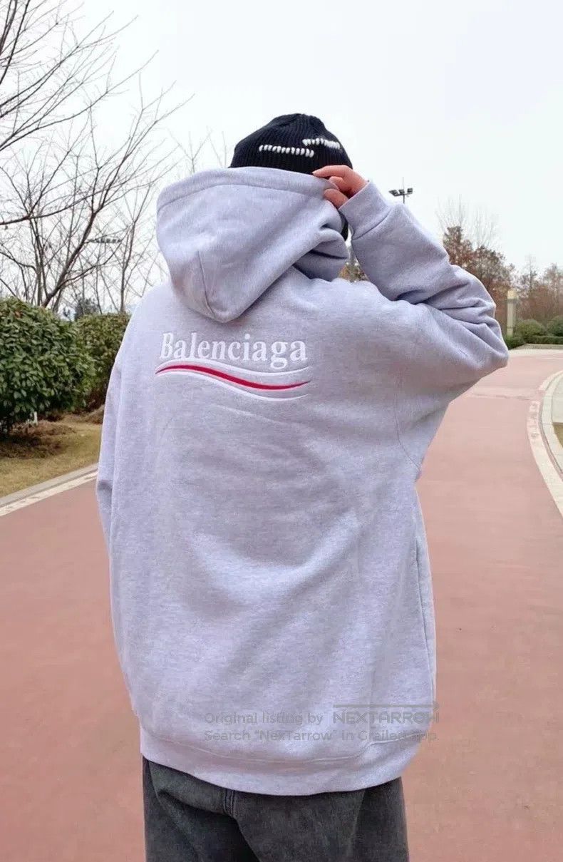 Balenciaga Balenciaga White Coke Embroidery Hooded Gray Sweatshirt Size US XS / EU 42 / 0 - 9 Thumbnail