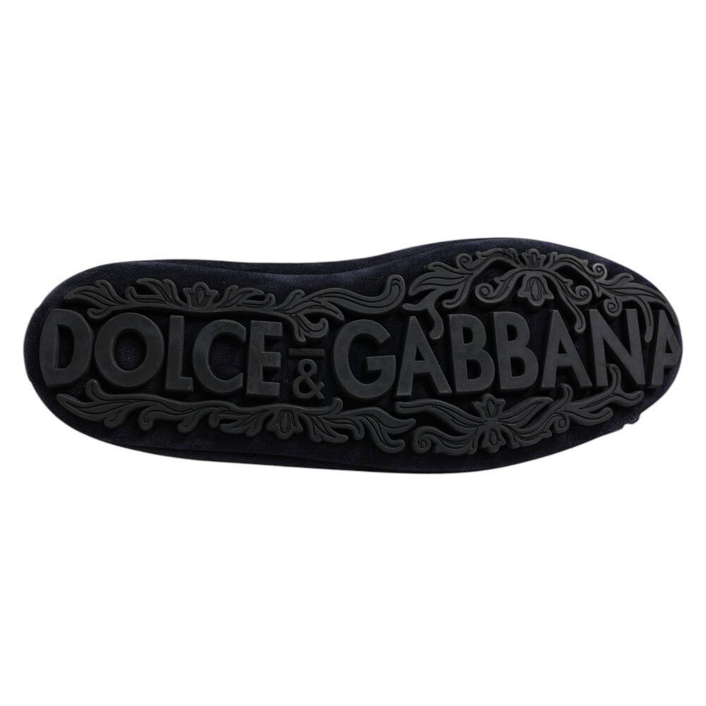 Dolce & Gabbana Dolce & Gabbana Blue Suede Crown Crystal Loafers Dress Shoes Size US 8 / EU 41 - 7 Thumbnail