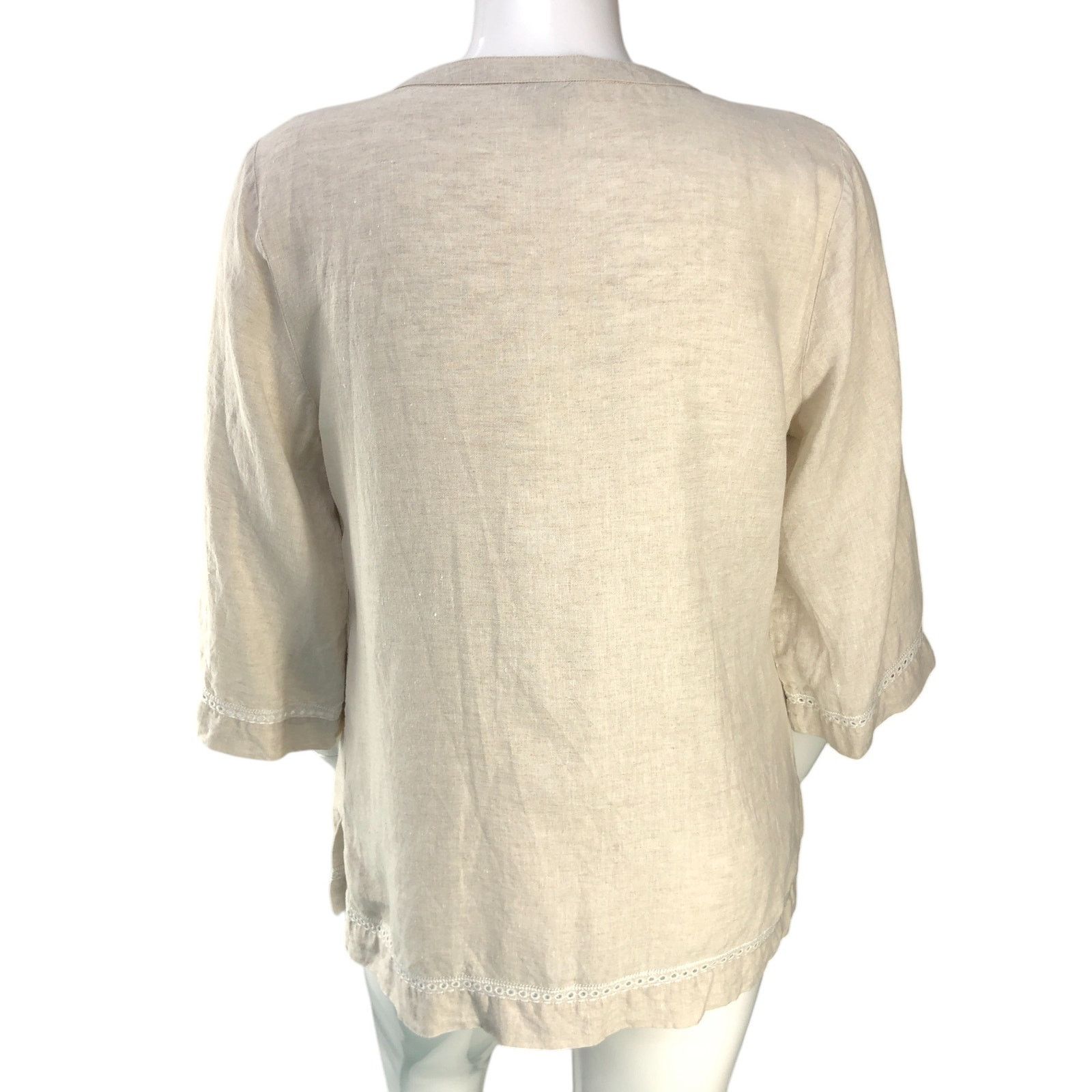 Tommy Bahama Tommy Bahama Size L Tunic Embroidered Beaded Linen TINY FLAW Size L / US 10 / IT 46 - 9 Thumbnail